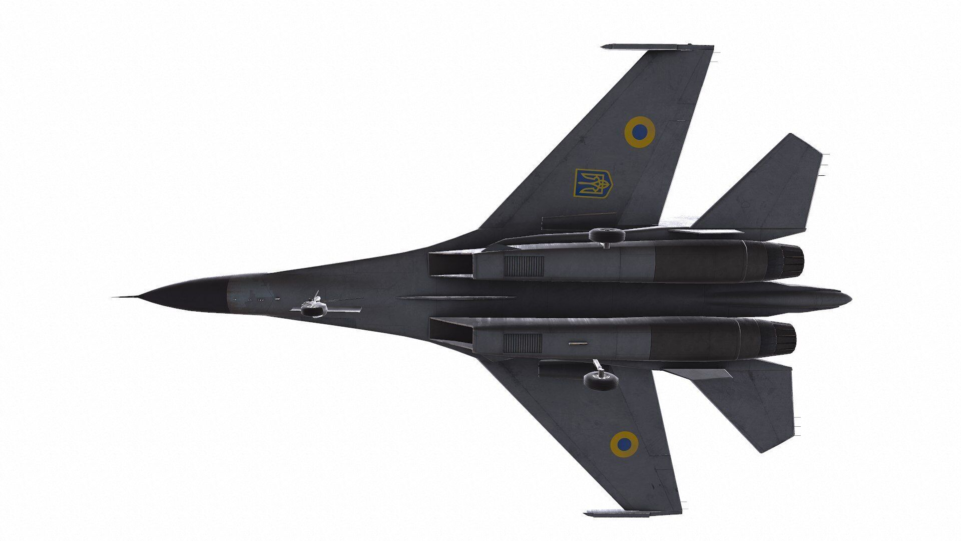 Sukhoi Su-27P Ukrainian Fighter Jet Low-poly PBR Low-poly 3D model_19