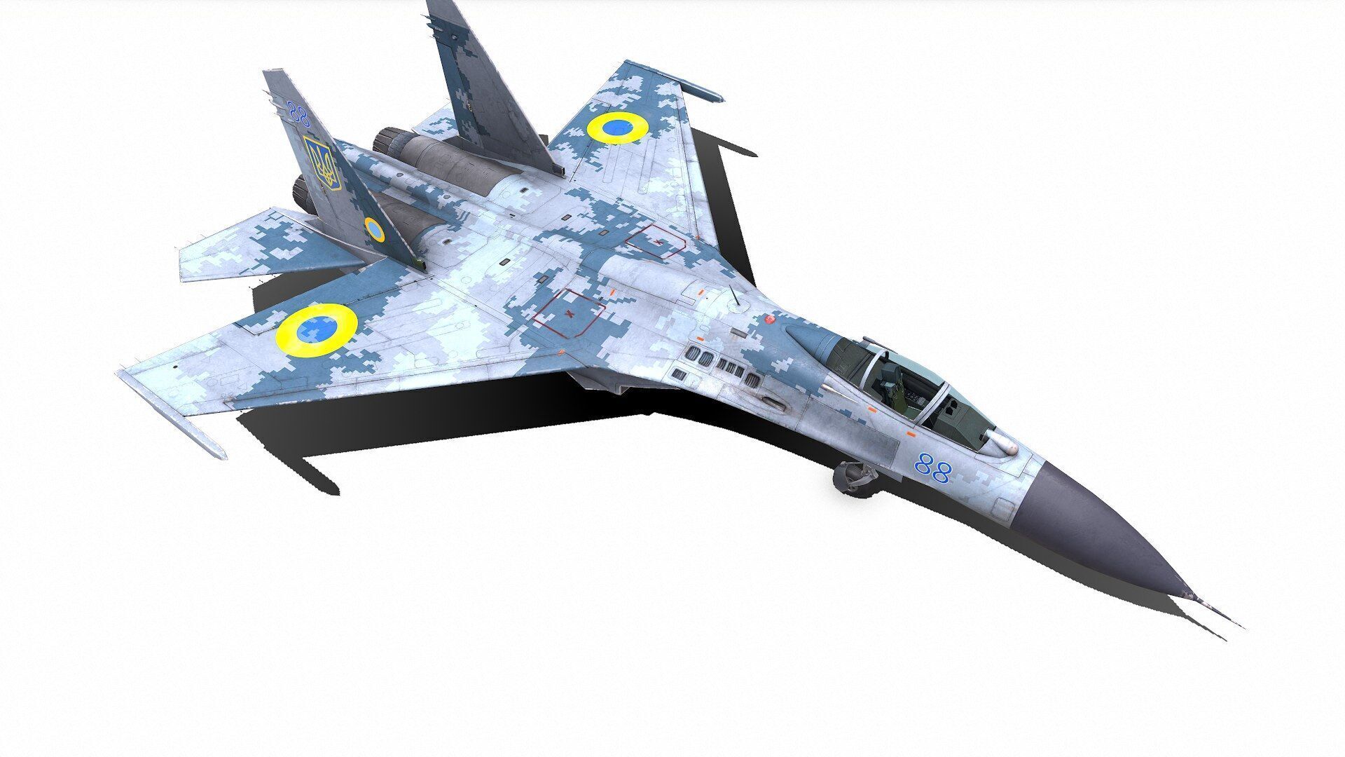 Sukhoi Su-27P Ukrainian Fighter Jet Low-poly PBR Low-poly 3D model_14