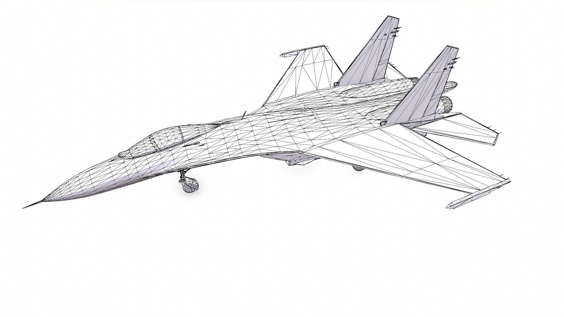 Sukhoi Su-27P Ukrainian Fighter Jet Low-poly PBR Low-poly 3D model_23