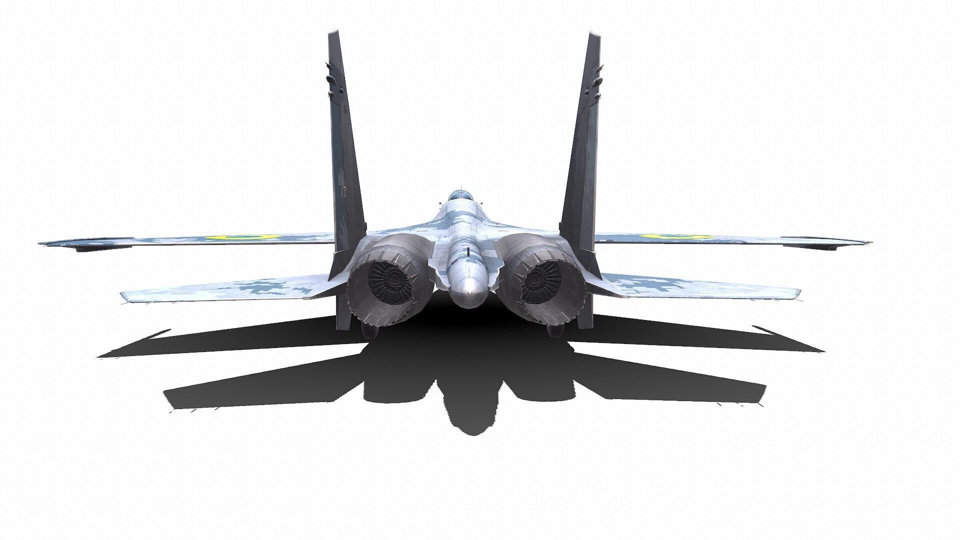 Sukhoi Su-27P Ukrainian Fighter Jet Low-poly PBR Low-poly 3D model_7