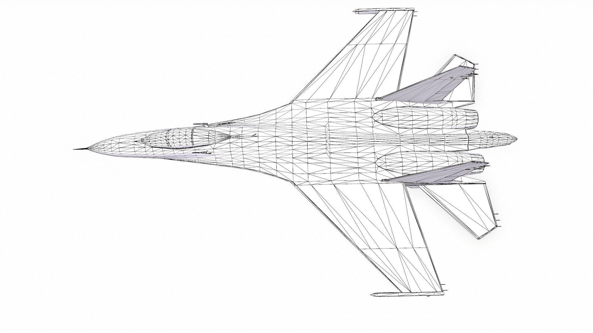 Sukhoi Su-27P Ukrainian Fighter Jet Low-poly PBR Low-poly 3D model_24