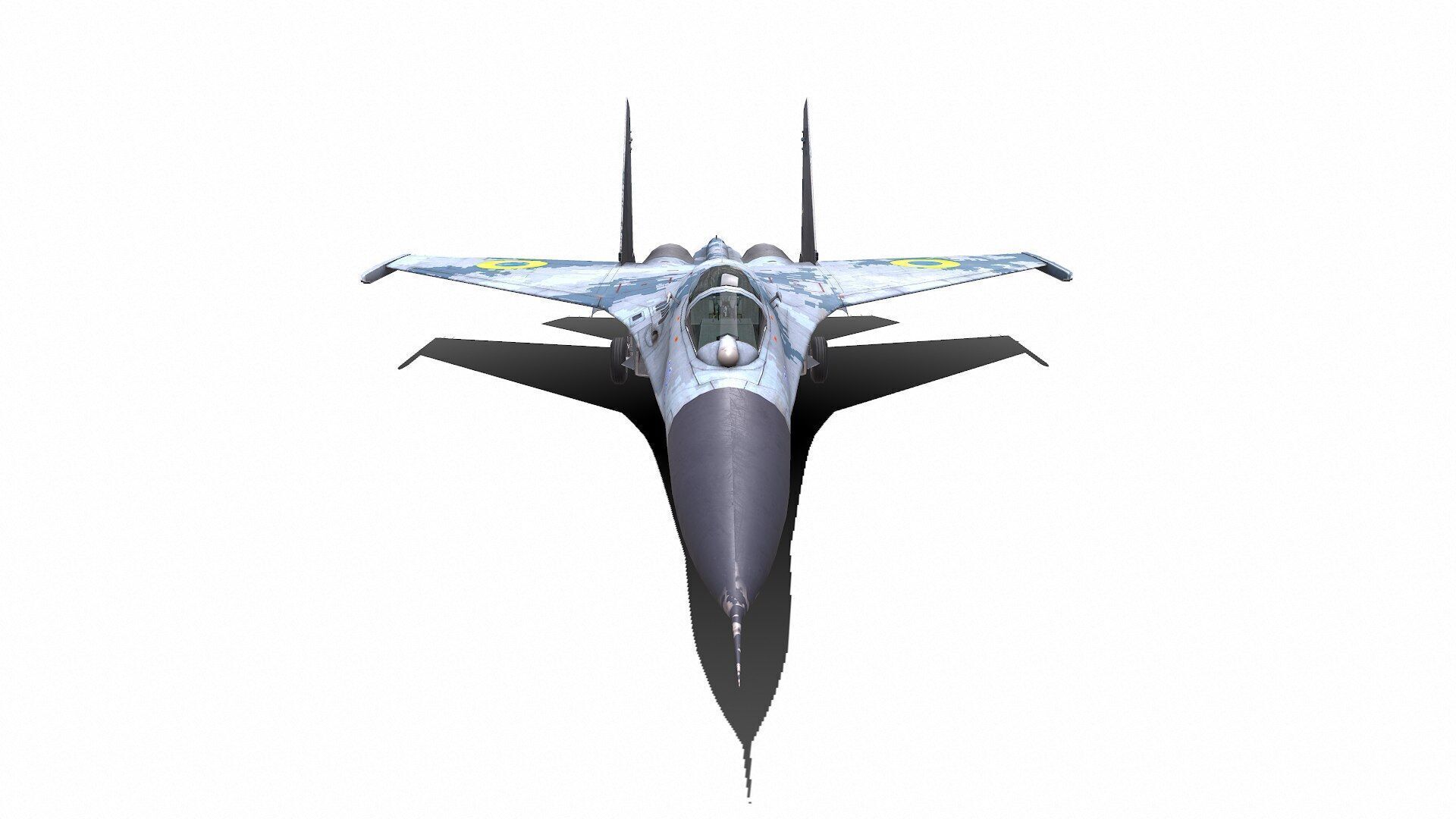 Sukhoi Su-27P Ukrainian Fighter Jet Low-poly PBR Low-poly 3D model_16