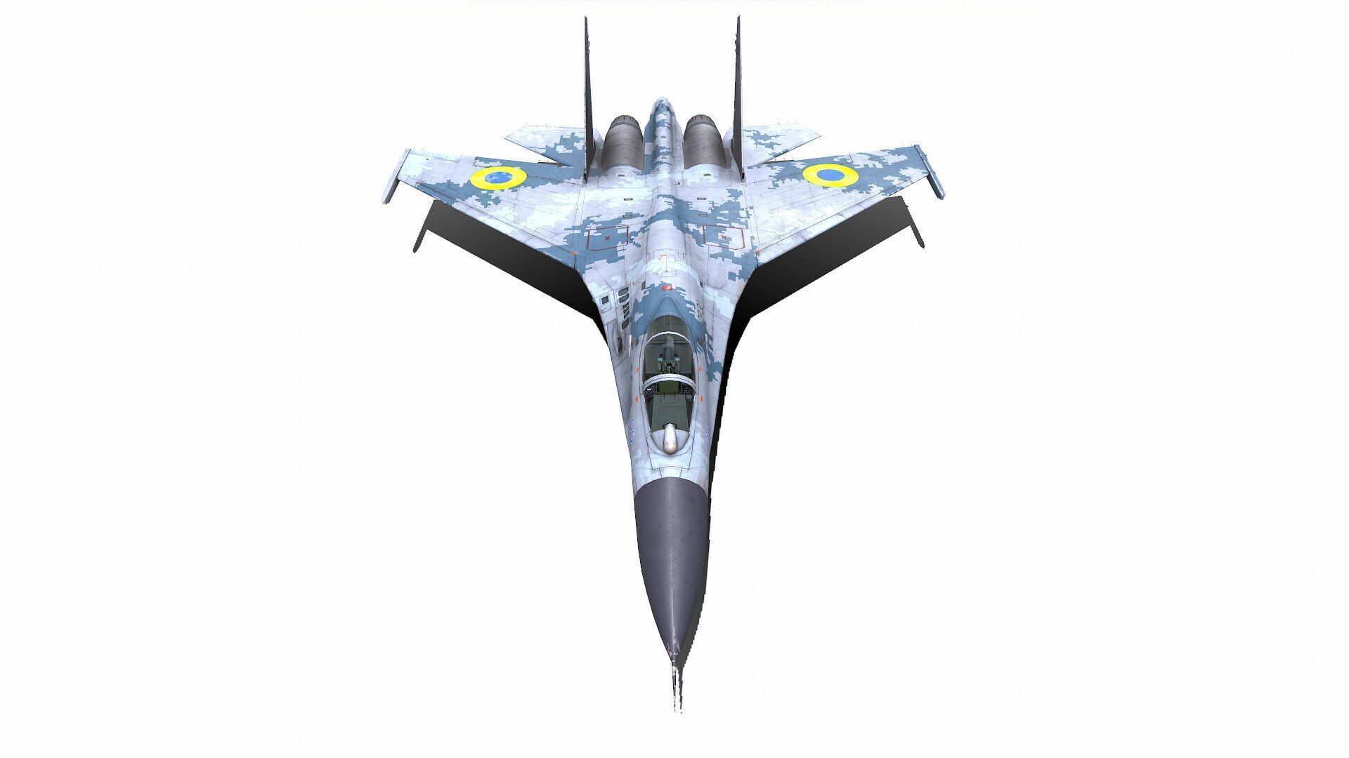 Sukhoi Su-27P Ukrainian Fighter Jet Low-poly PBR Low-poly 3D model_17