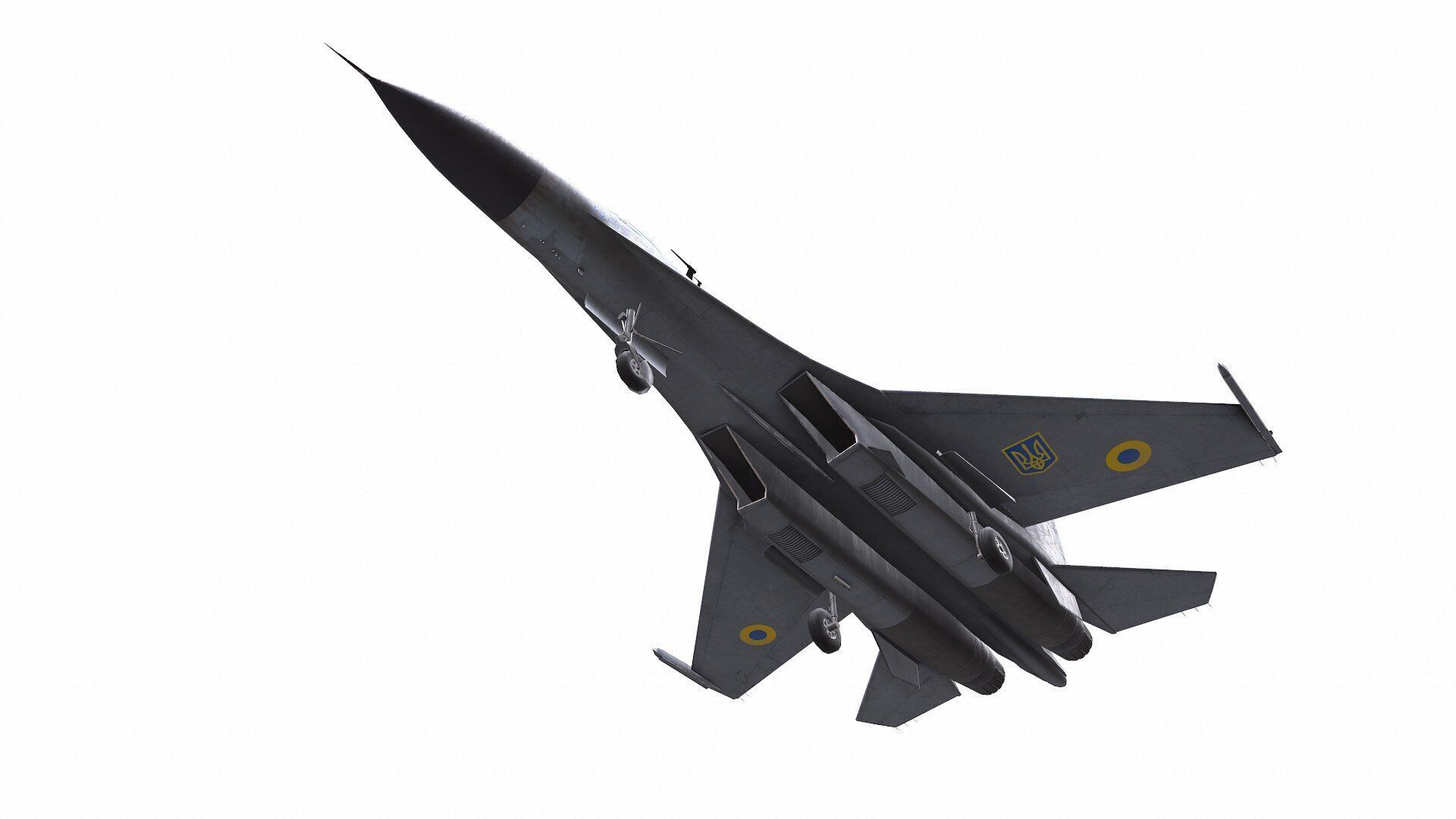 Sukhoi Su-27P Ukrainian Fighter Jet Low-poly PBR Low-poly 3D model_18