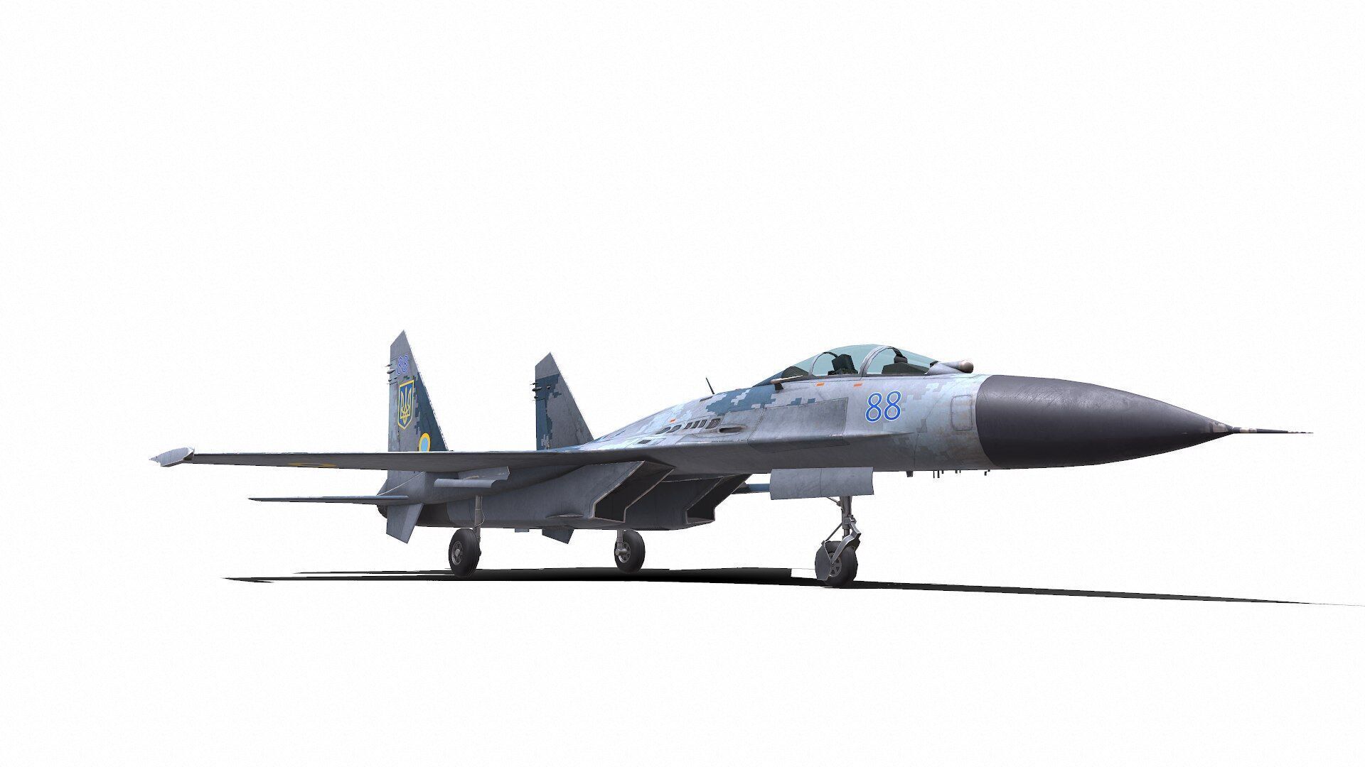 Sukhoi Su-27P Ukrainian Fighter Jet Low-poly PBR Low-poly 3D model_15