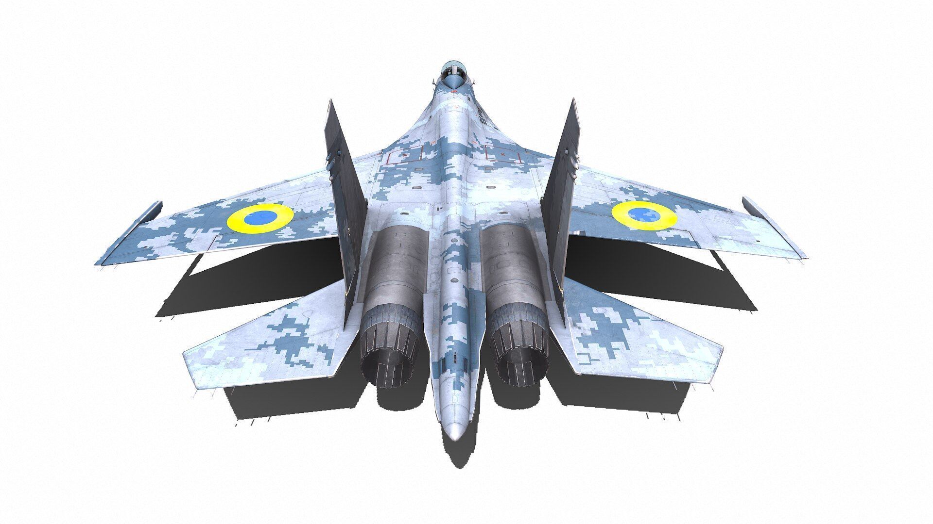 Sukhoi Su-27P Ukrainian Fighter Jet Low-poly PBR Low-poly 3D model_8