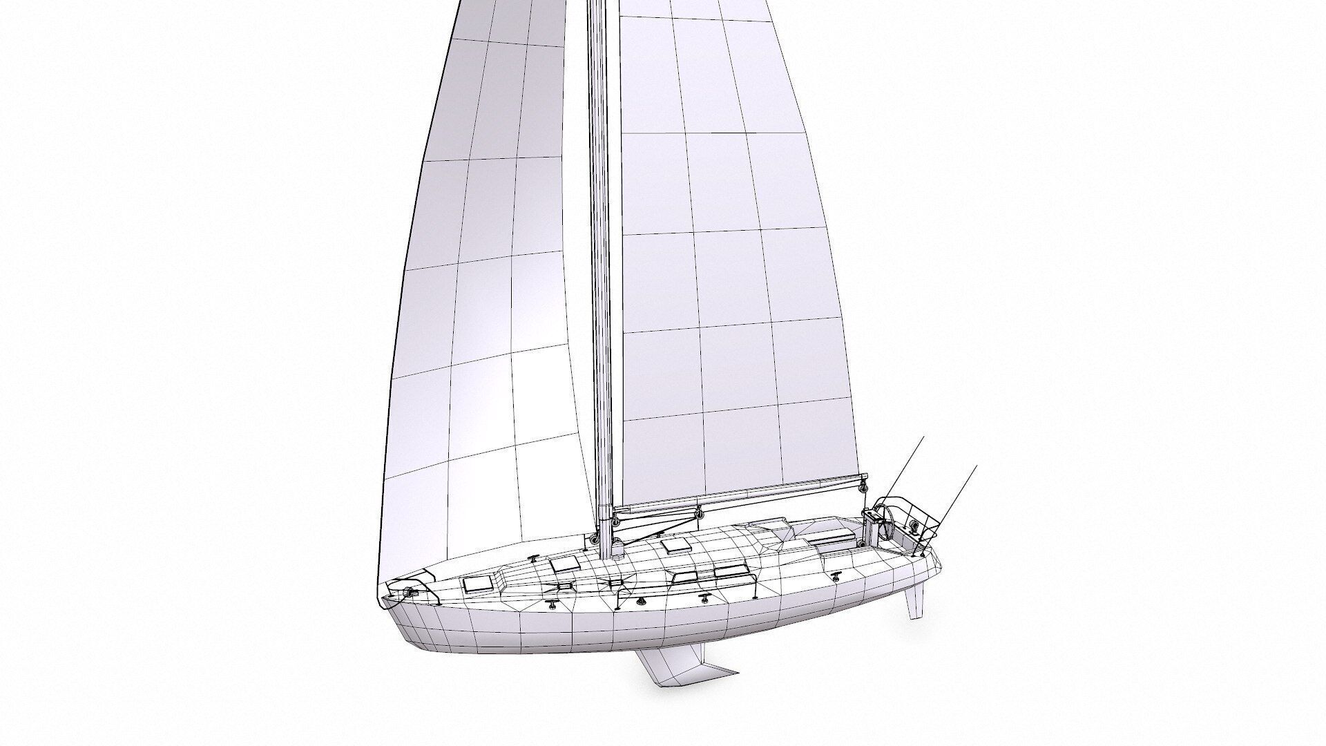 Sailing Yacht Low-poly PBR Low-poly 3D model_25