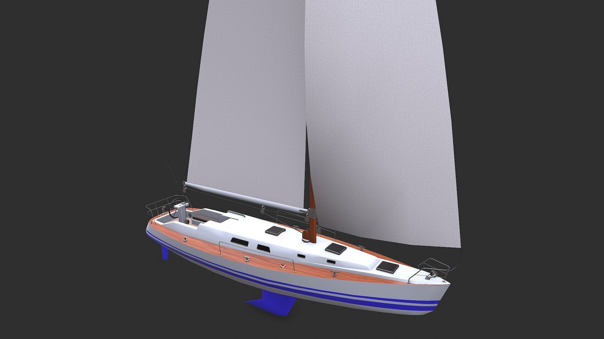 Sailing Yacht Low-poly PBR Low-poly 3D model_14
