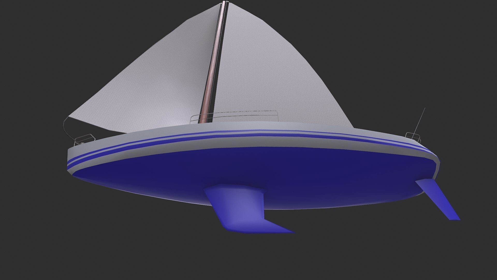 Sailing Yacht Low-poly PBR Low-poly 3D model_19