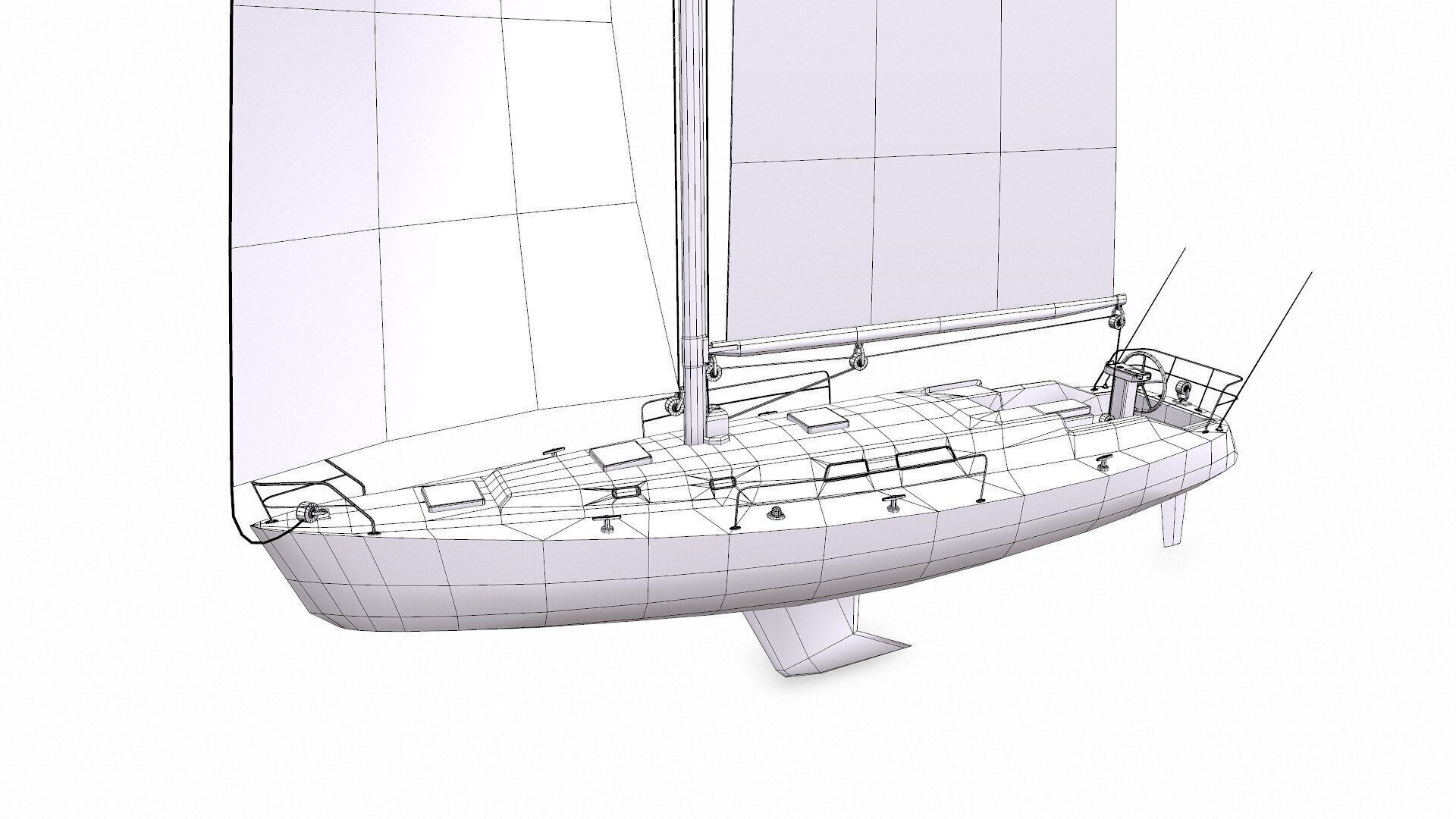 Sailing Yacht Low-poly PBR Low-poly 3D model_21