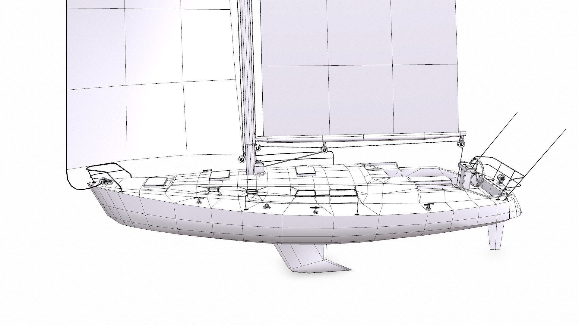 Sailing Yacht Low-poly PBR Low-poly 3D model_22