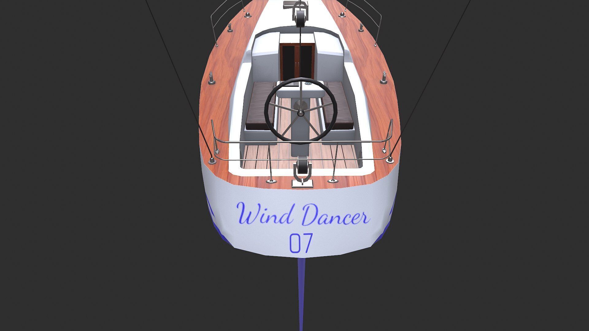 Sailing Yacht Low-poly PBR Low-poly 3D model_4