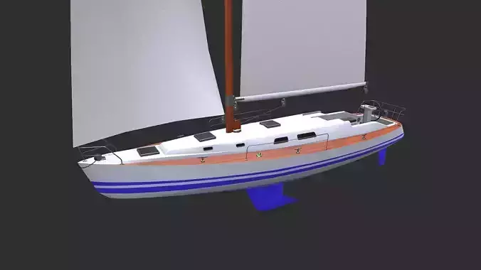 Sailing Yacht Low-poly PBR
