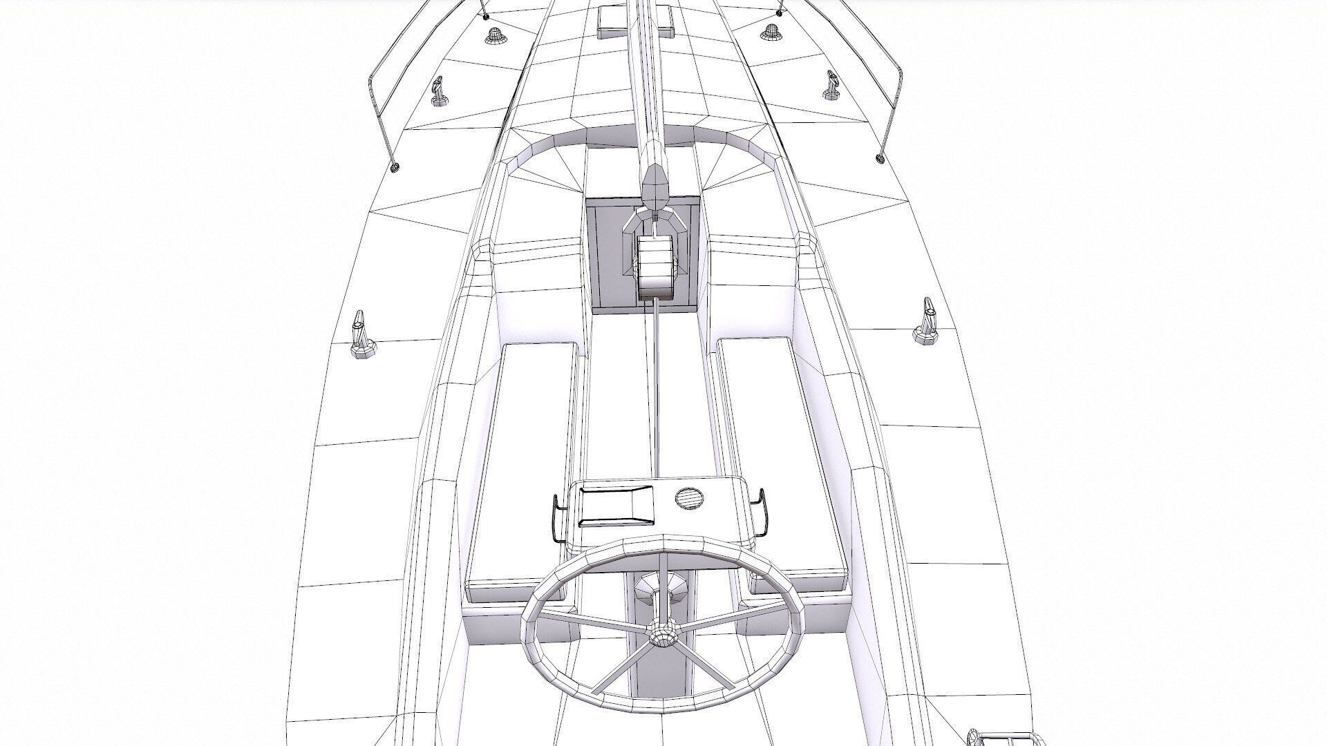 Sailing Yacht Low-poly PBR Low-poly 3D model_23