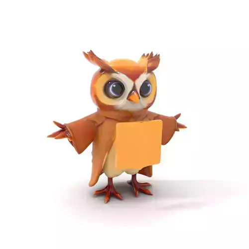 Animated Wise Owl Character Rigged and Animated