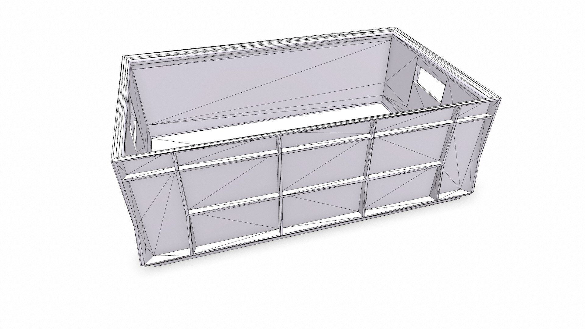 Old Plastic Crate Low-poly PBR Low-poly 3D model_9