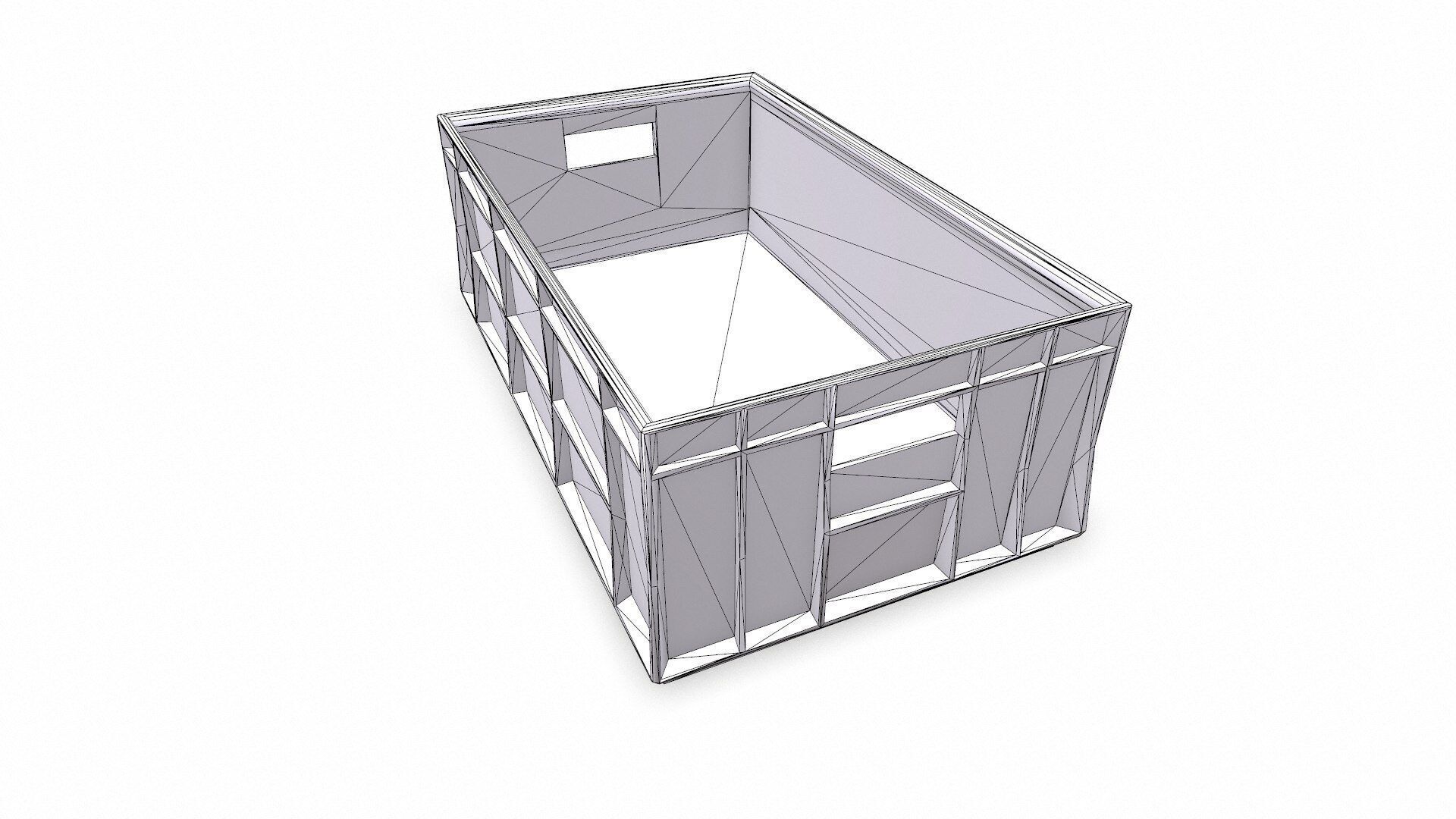 Old Plastic Crate Low-poly PBR Low-poly 3D model_10