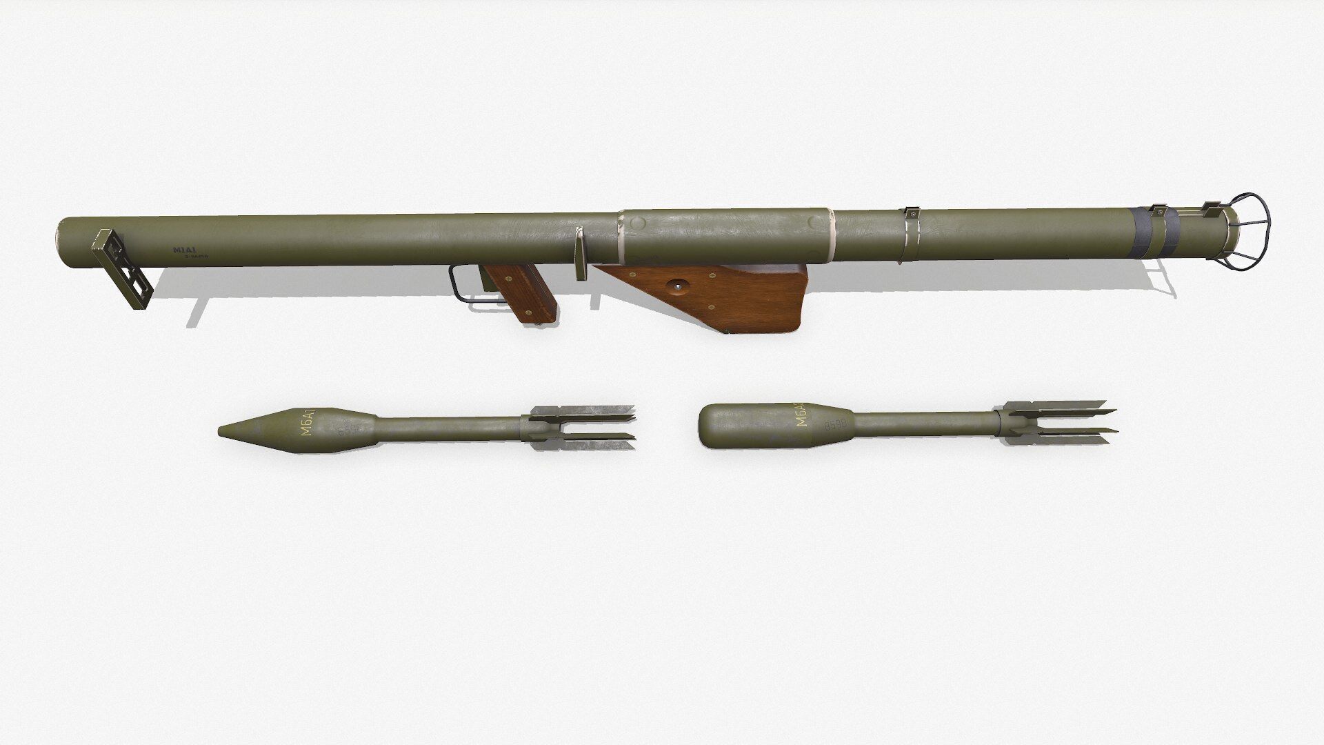 M1A1 Bazooka Low-poly PBR Low-poly 3D model_2