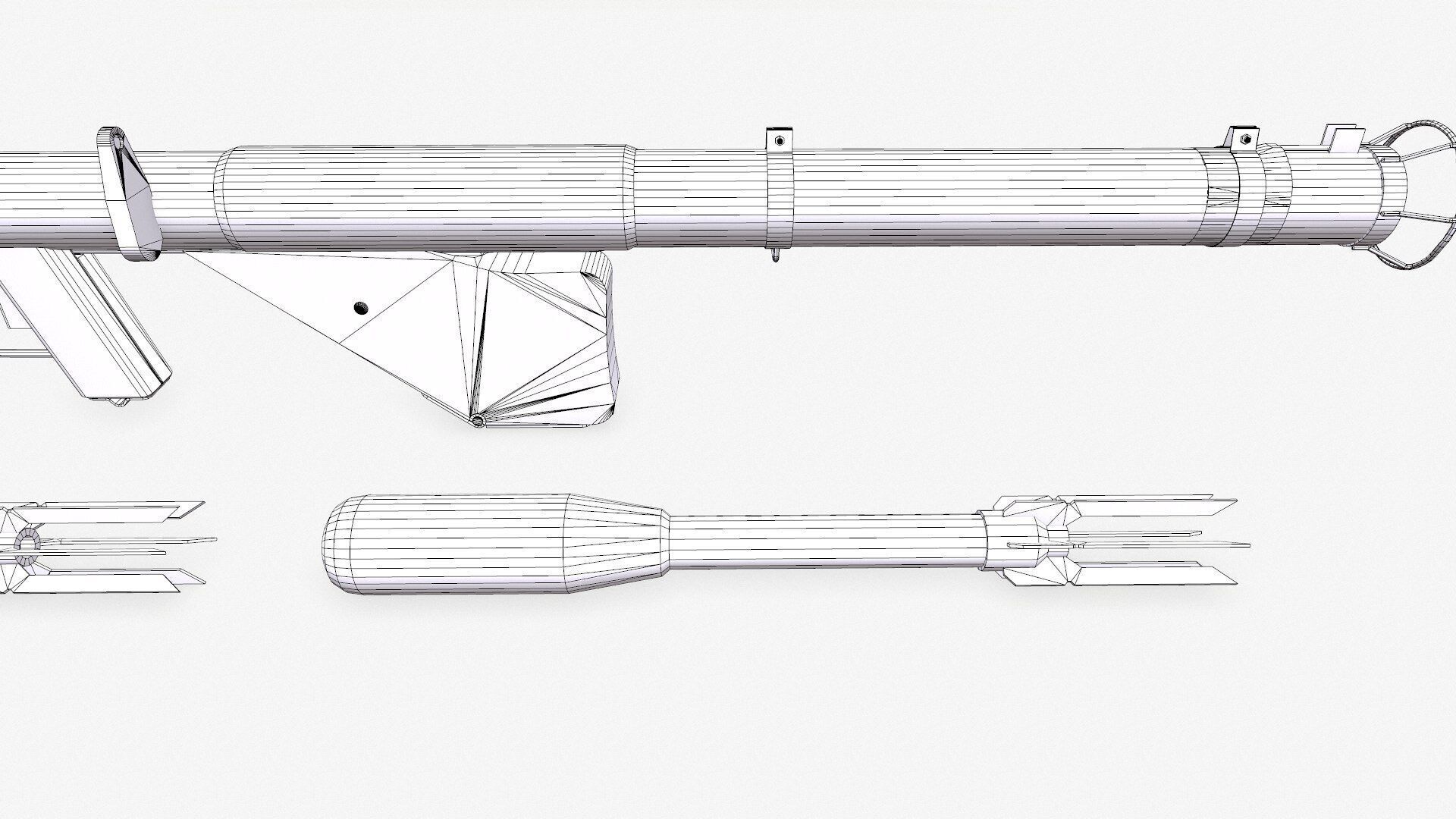 M1A1 Bazooka Low-poly PBR Low-poly 3D model_26