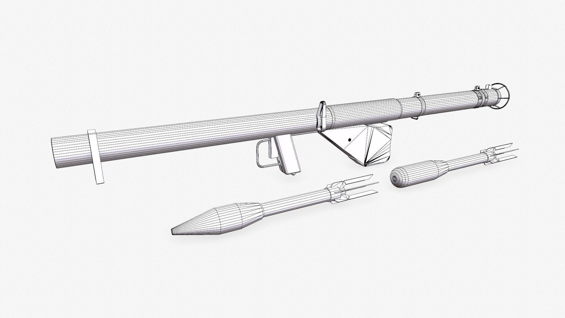 M1A1 Bazooka Low-poly PBR Low-poly 3D model_22