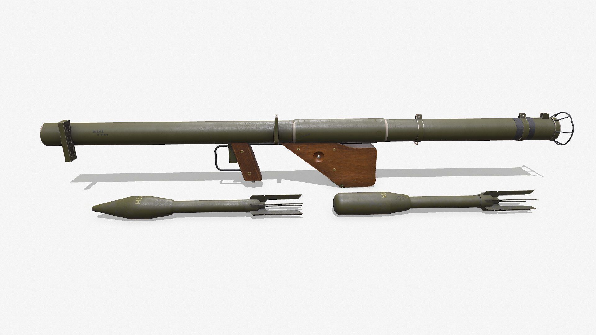 M1A1 Bazooka Low-poly PBR Low-poly 3D model_1