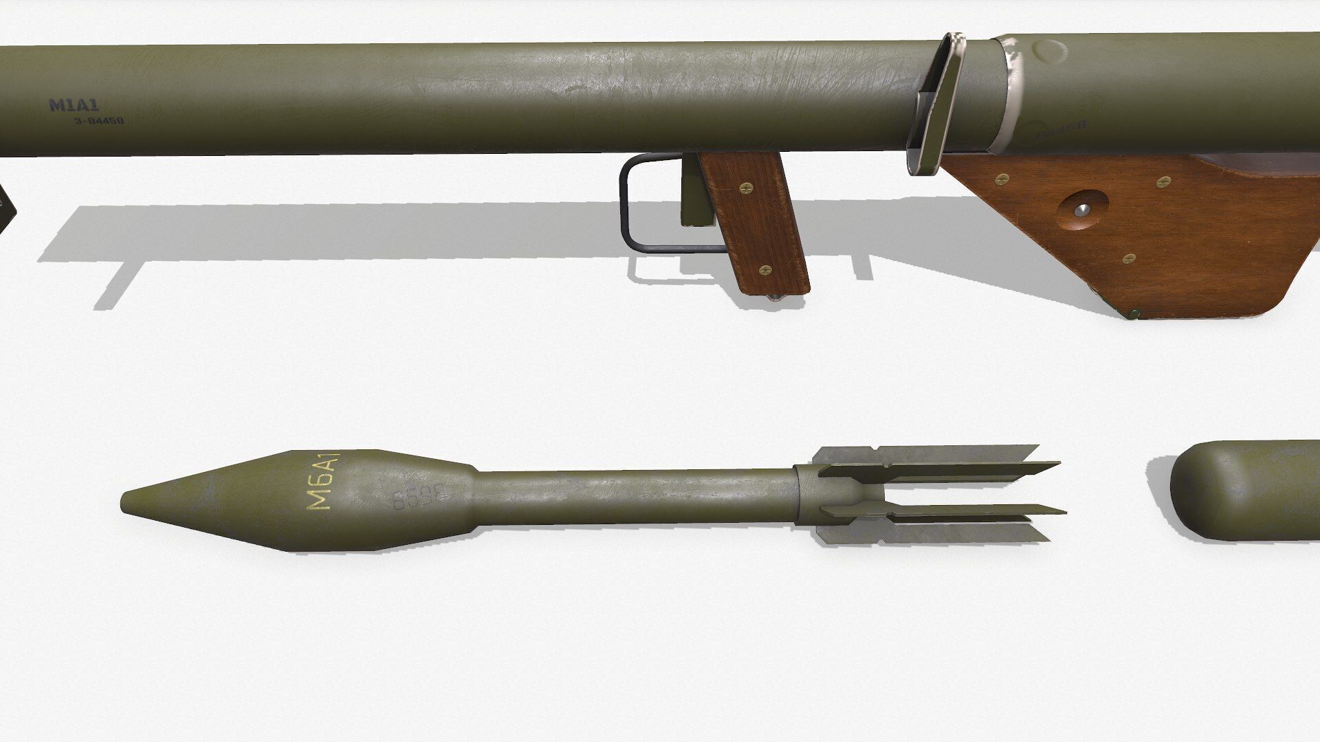 M1A1 Bazooka Low-poly PBR Low-poly 3D model_17