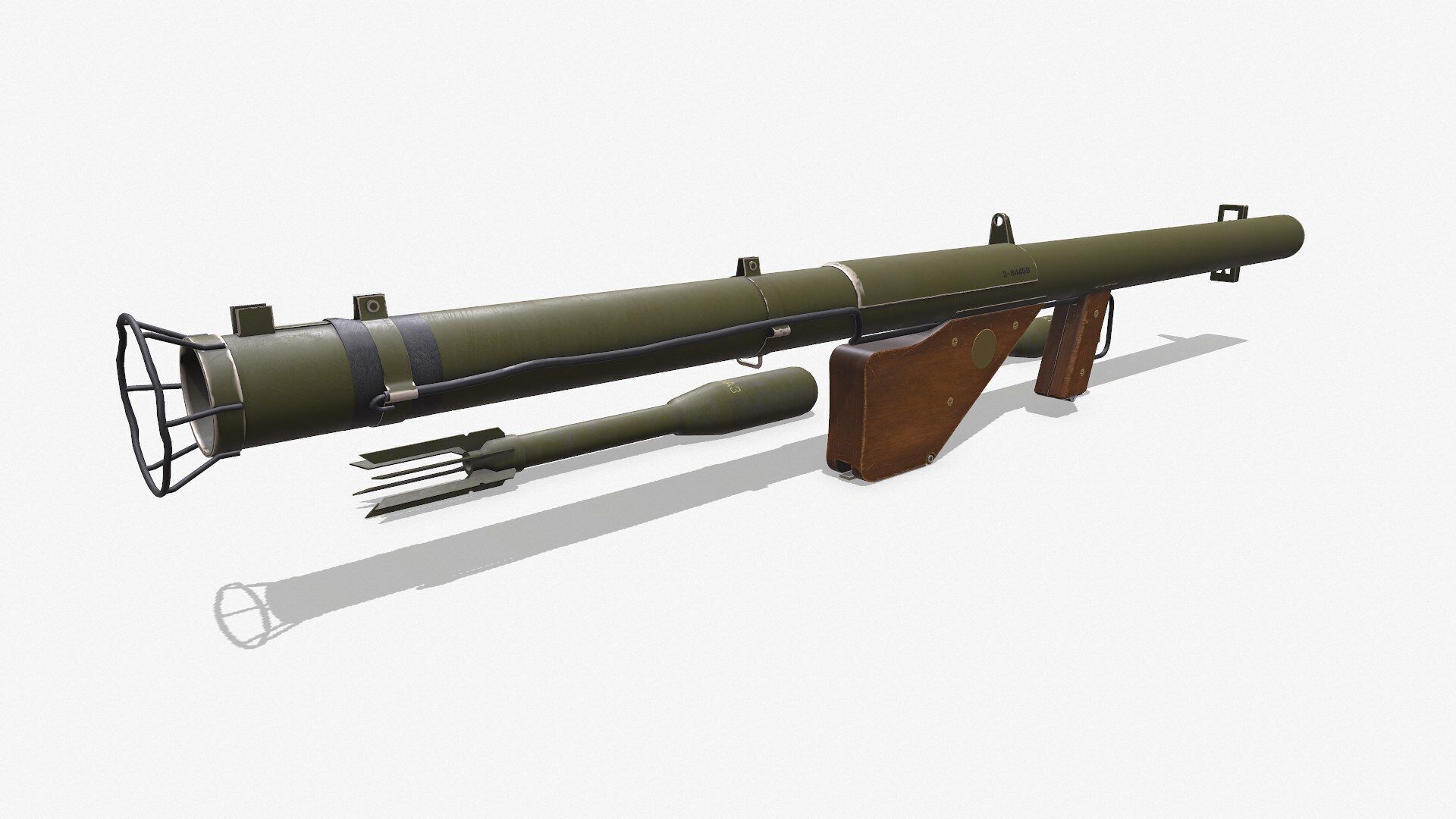 M1A1 Bazooka Low-poly PBR Low-poly 3D model_6