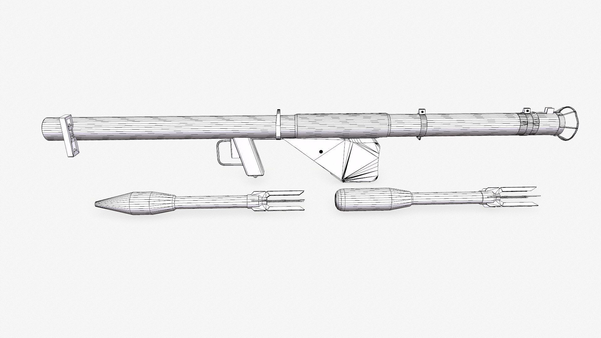 M1A1 Bazooka Low-poly PBR Low-poly 3D model_23