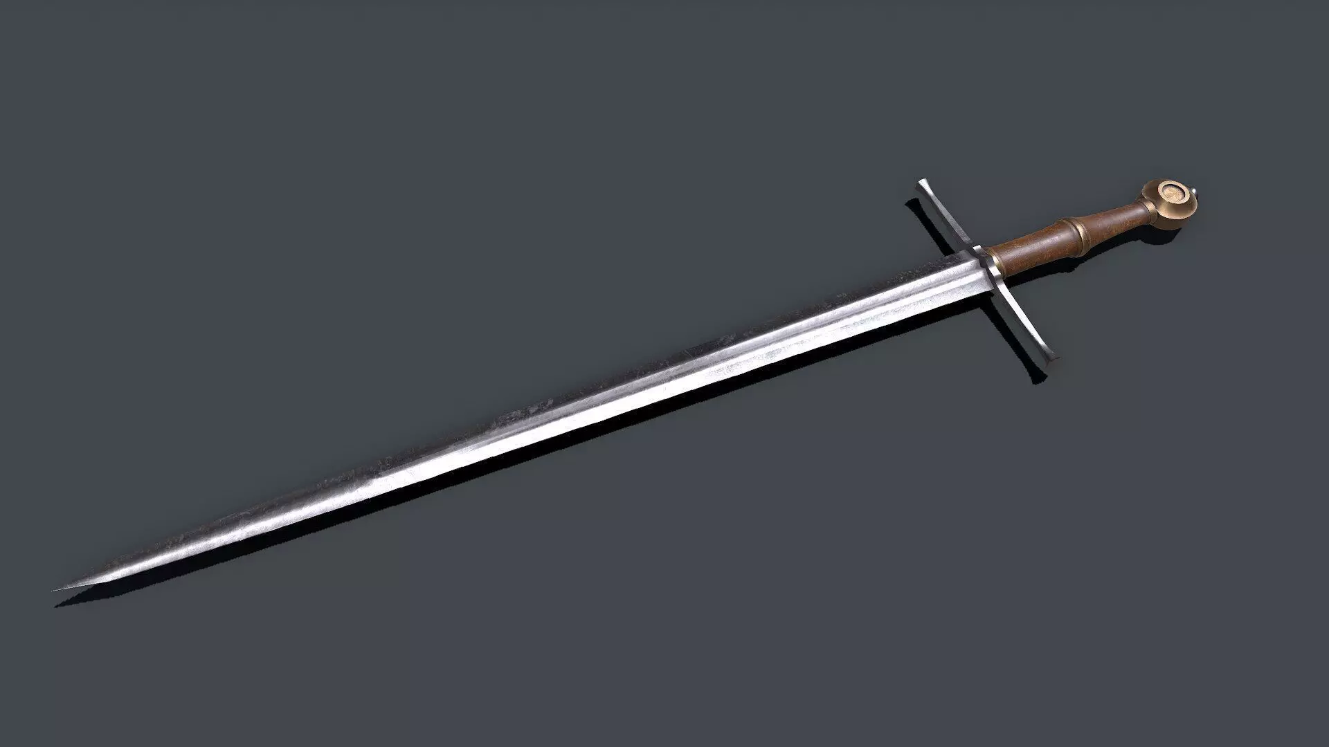 Long Sword Low-poly PBR Low-poly 3D model_0