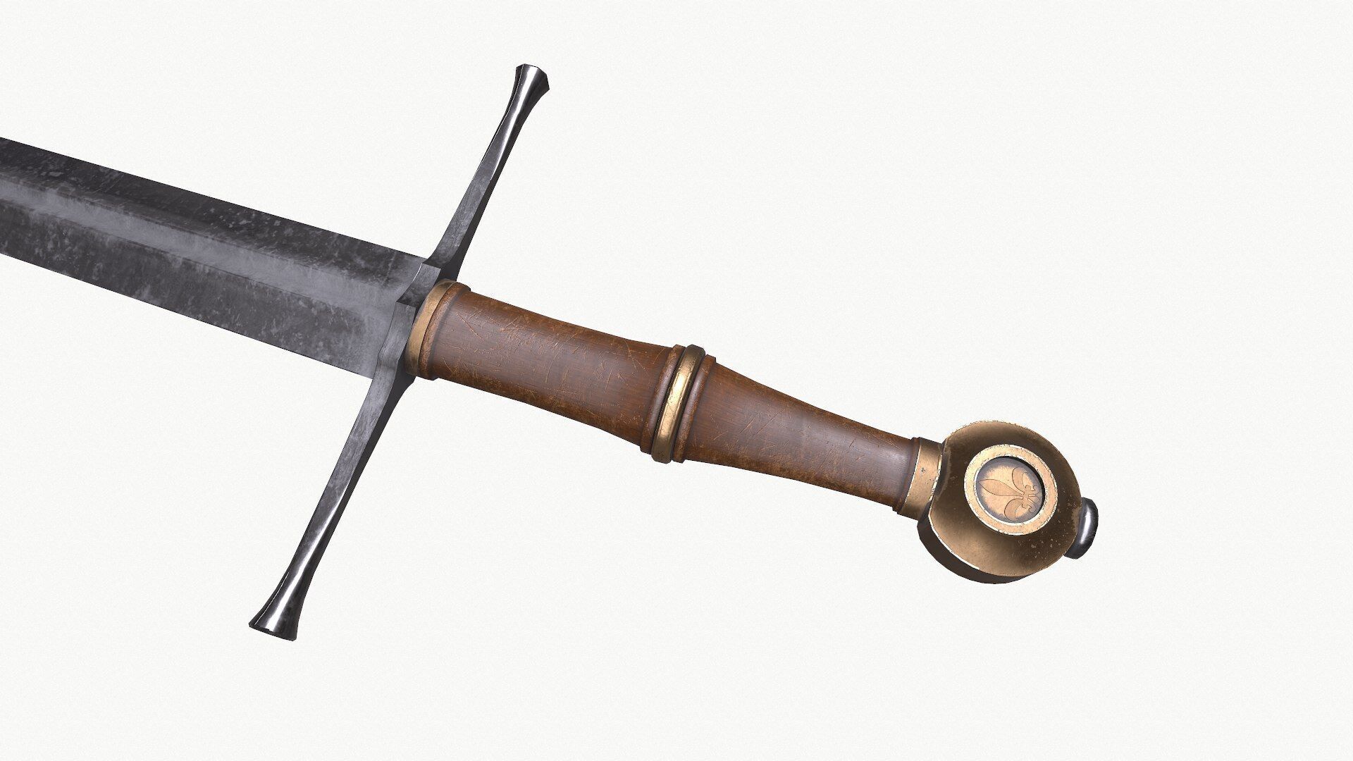 Long Sword Low-poly PBR Low-poly 3D model_3