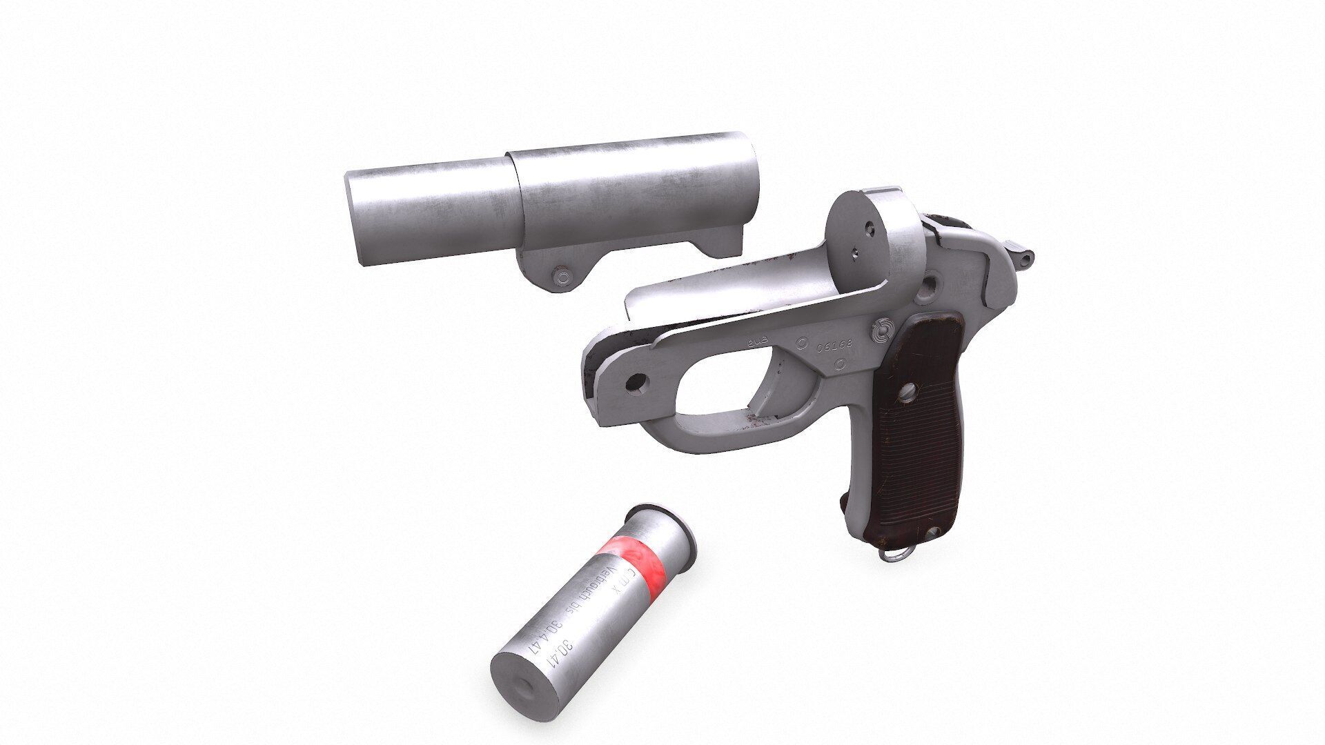 Leuchtpistole 42 LP42 Flare Gun Low-poly PBR Low-poly 3D model_16