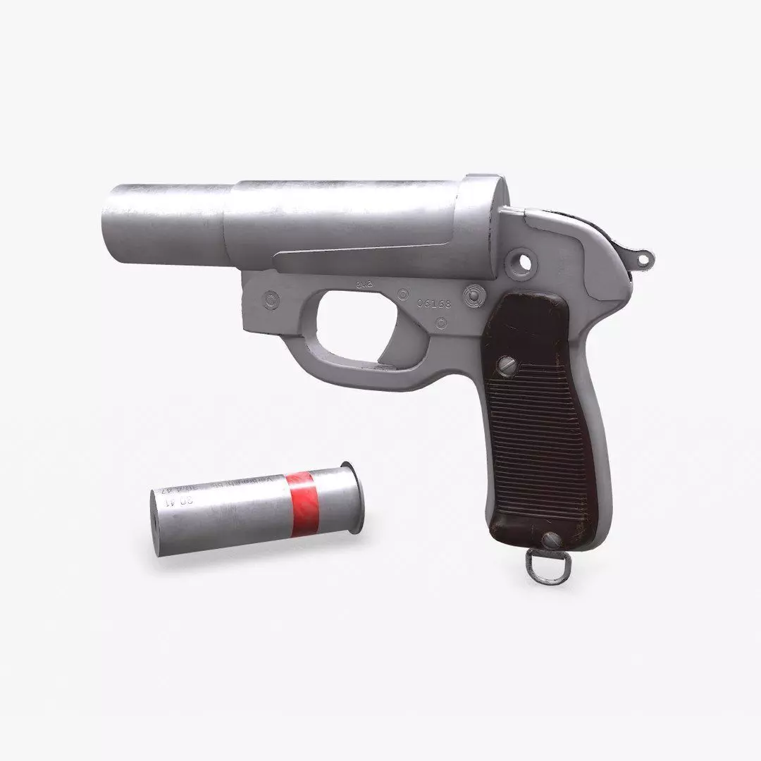 Leuchtpistole 42 LP42 Flare Gun Low-poly PBR Low-poly 3D model_0