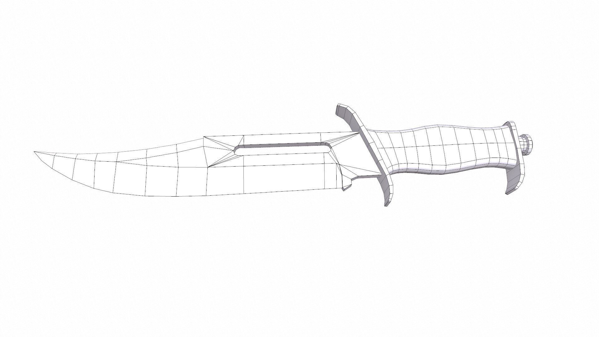 Hunting Knife Low-poly PBR Low-poly 3D model_12