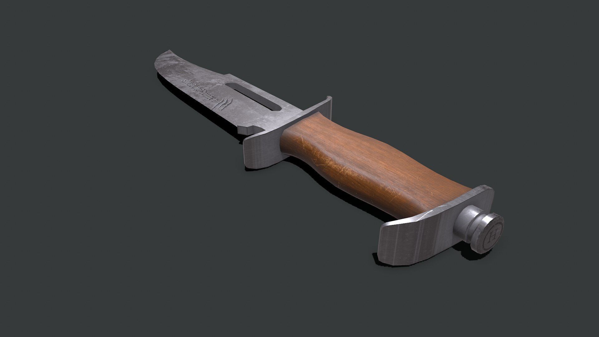 Hunting Knife Low-poly PBR Low-poly 3D model_4