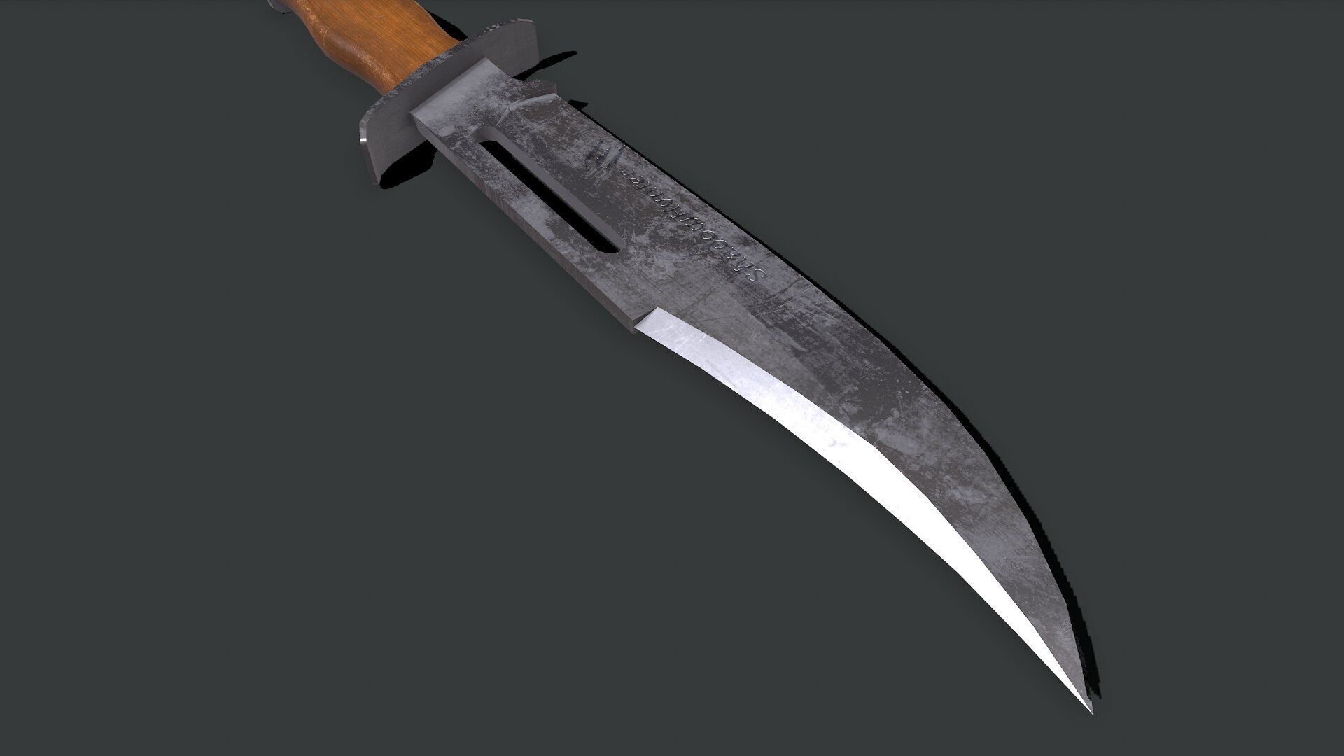 Hunting Knife Low-poly PBR Low-poly 3D model_10