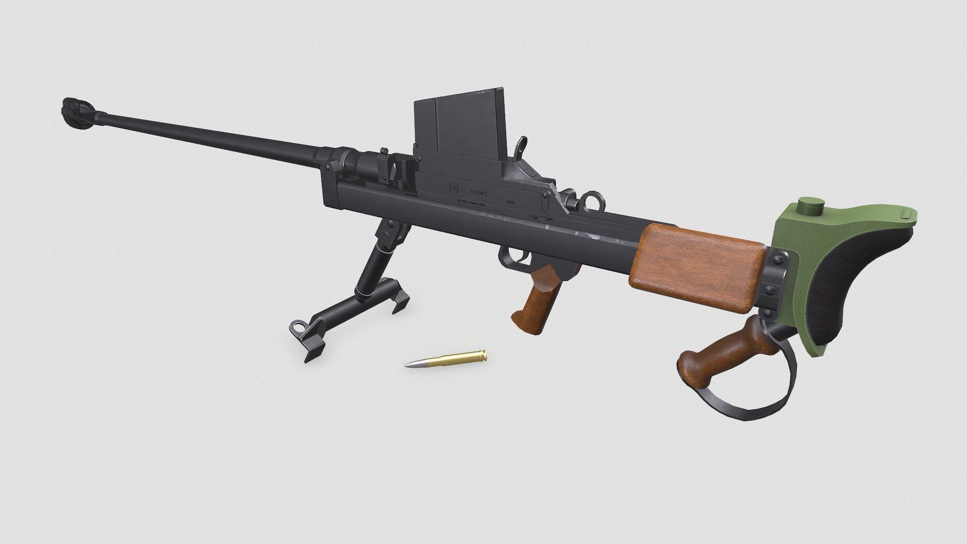 Boys Anti-tank Rifle Low-poly PBR Low-poly 3D model_6