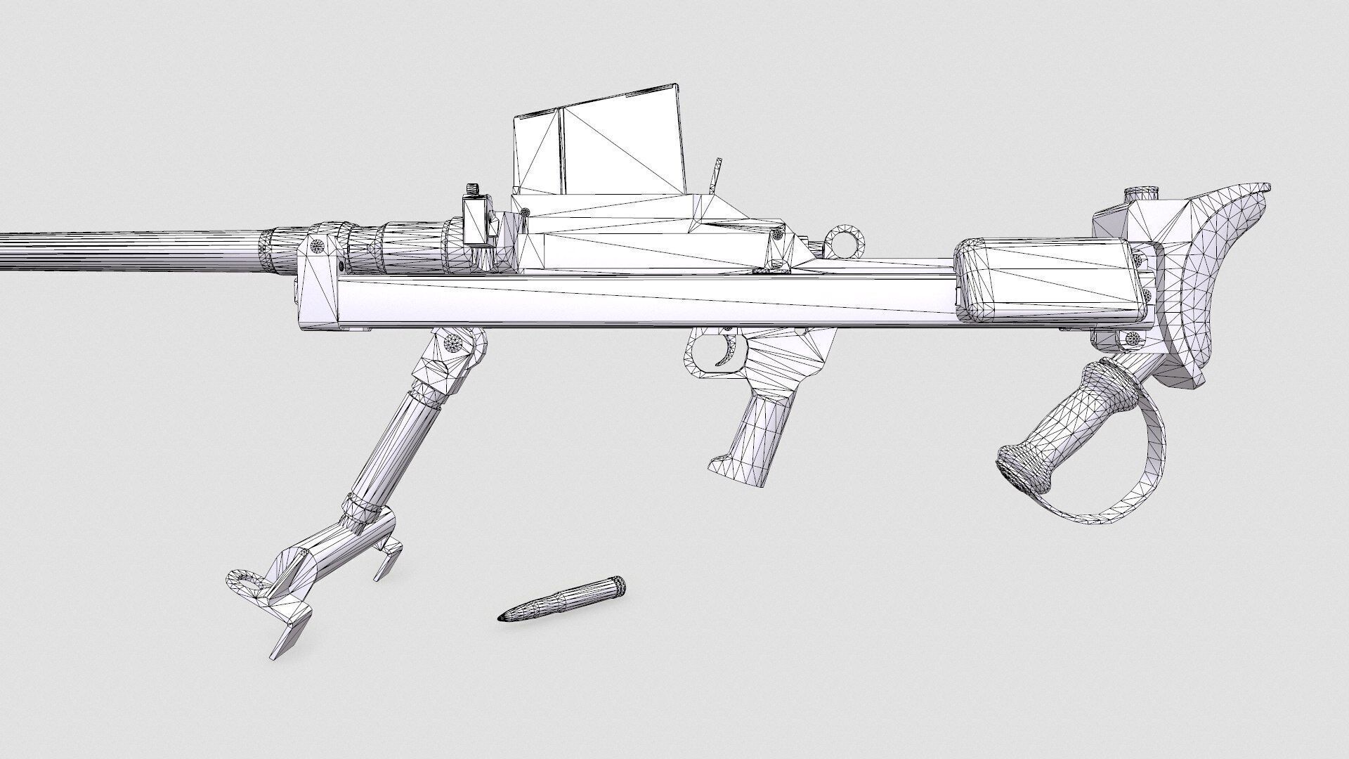 Boys Anti-tank Rifle Low-poly PBR Low-poly 3D model_45