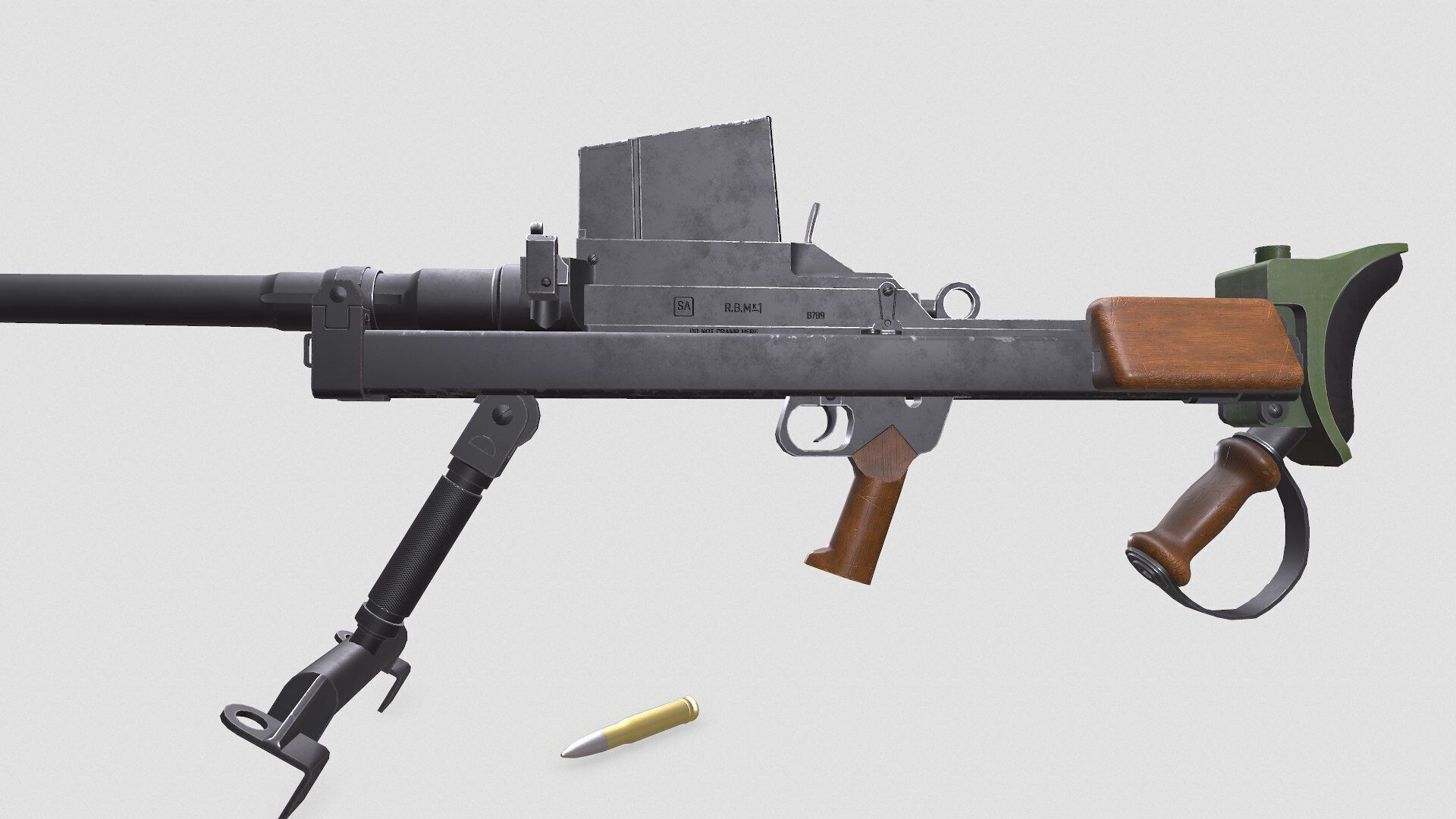 Boys Anti-tank Rifle Low-poly PBR Low-poly 3D model_10