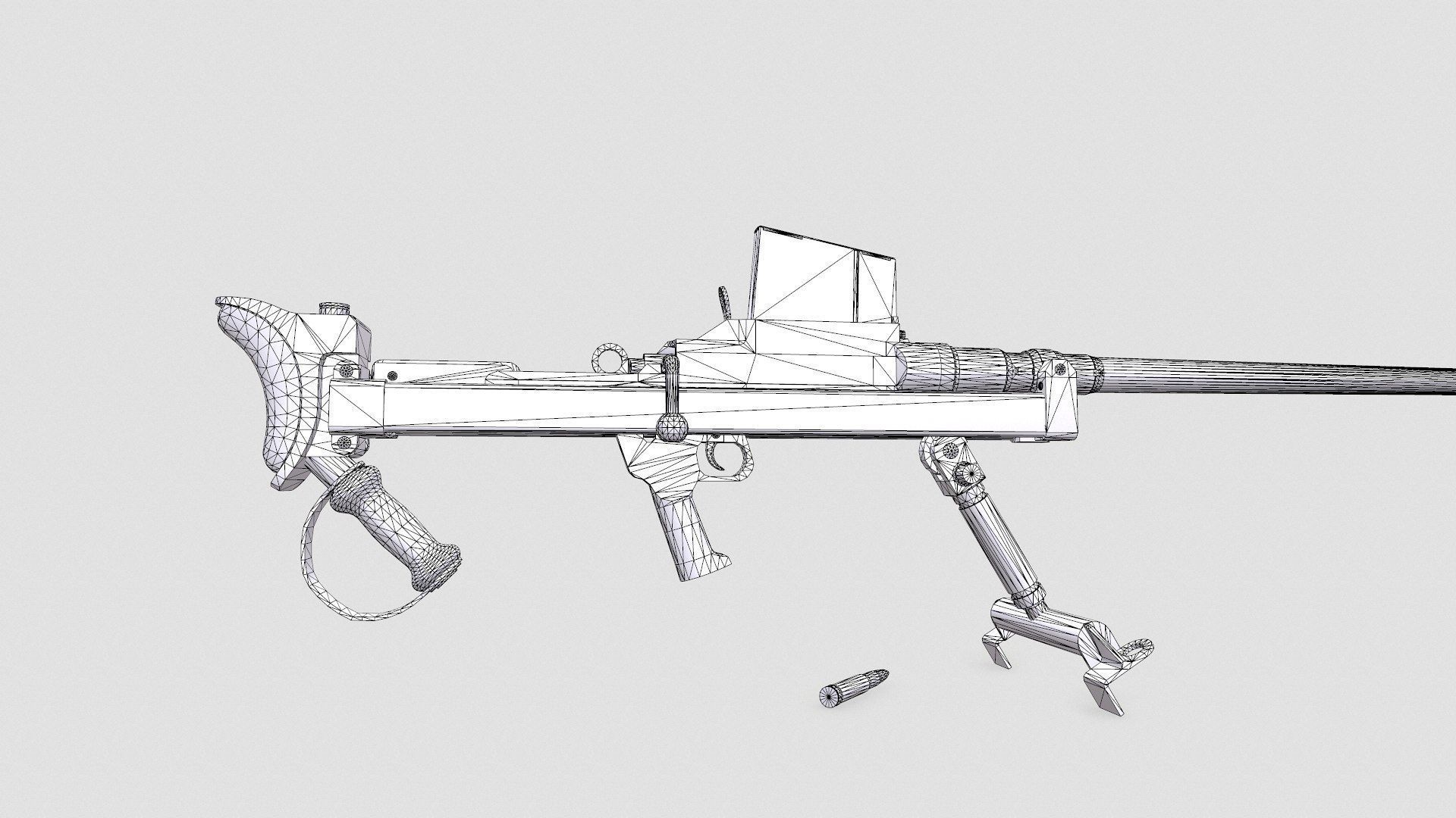 Boys Anti-tank Rifle Low-poly PBR Low-poly 3D model_50