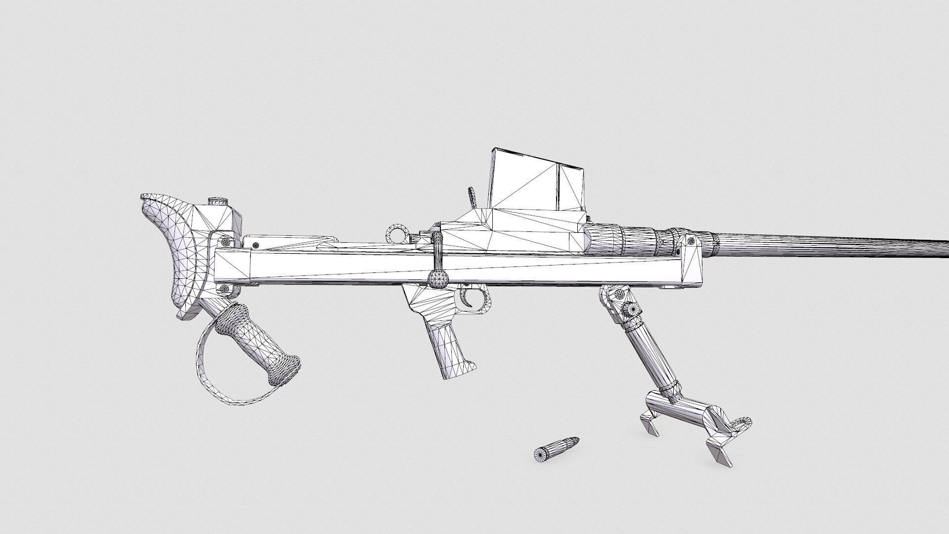 Boys Anti-tank Rifle Low-poly PBR Low-poly 3D model_47