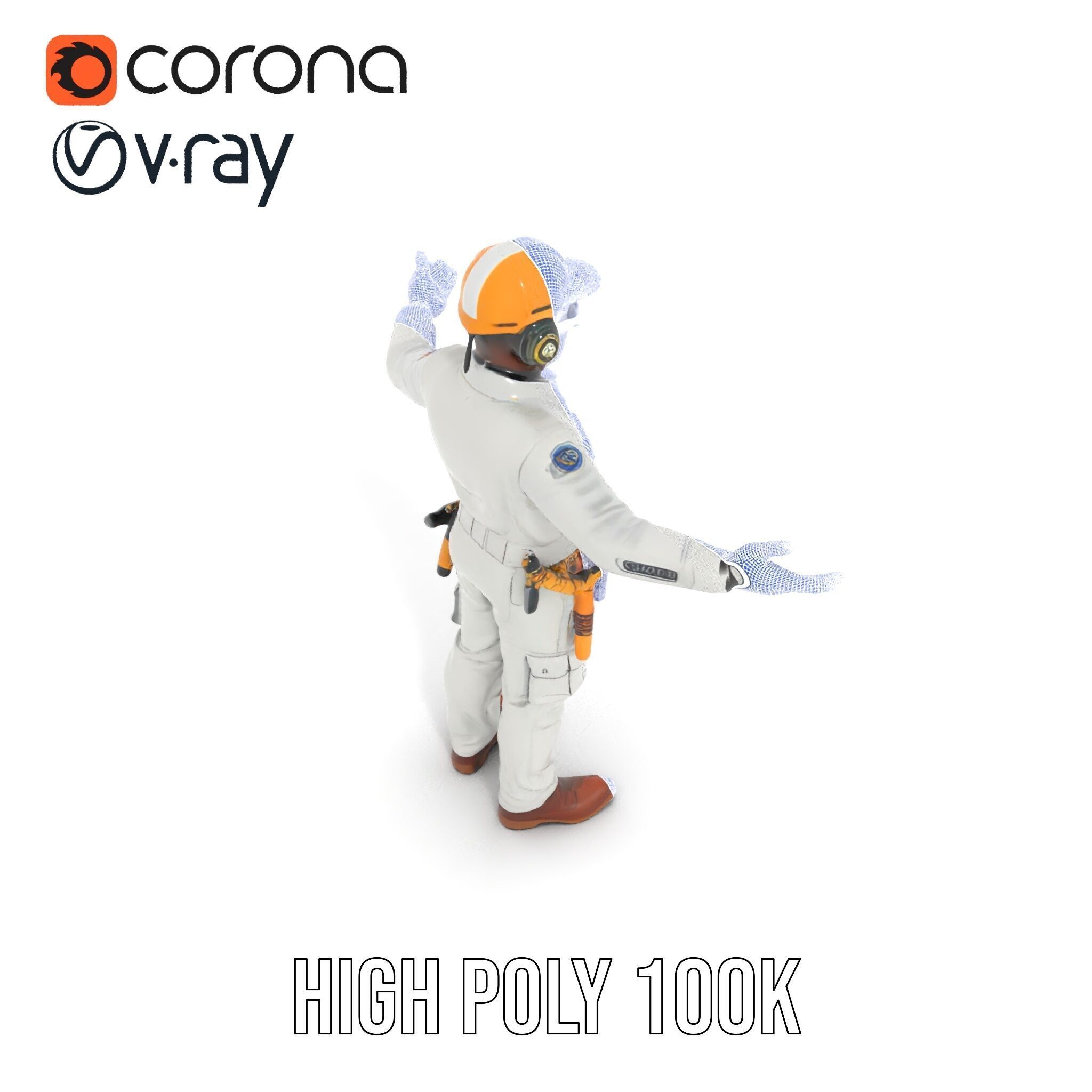 Engineer Character Model Rigged and Animated Low-poly 3D model_31