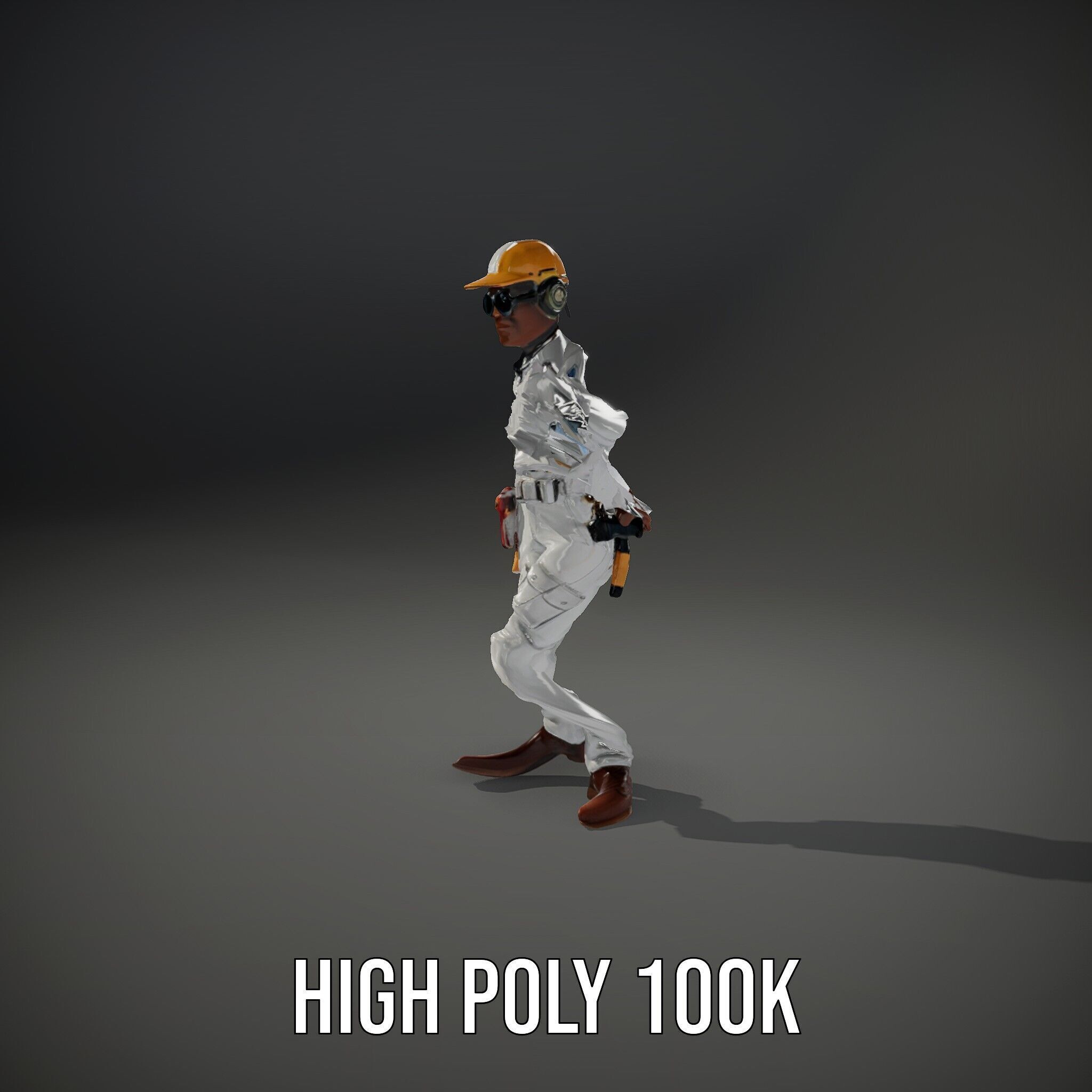 Engineer Character Model Rigged and Animated Low-poly 3D model_36