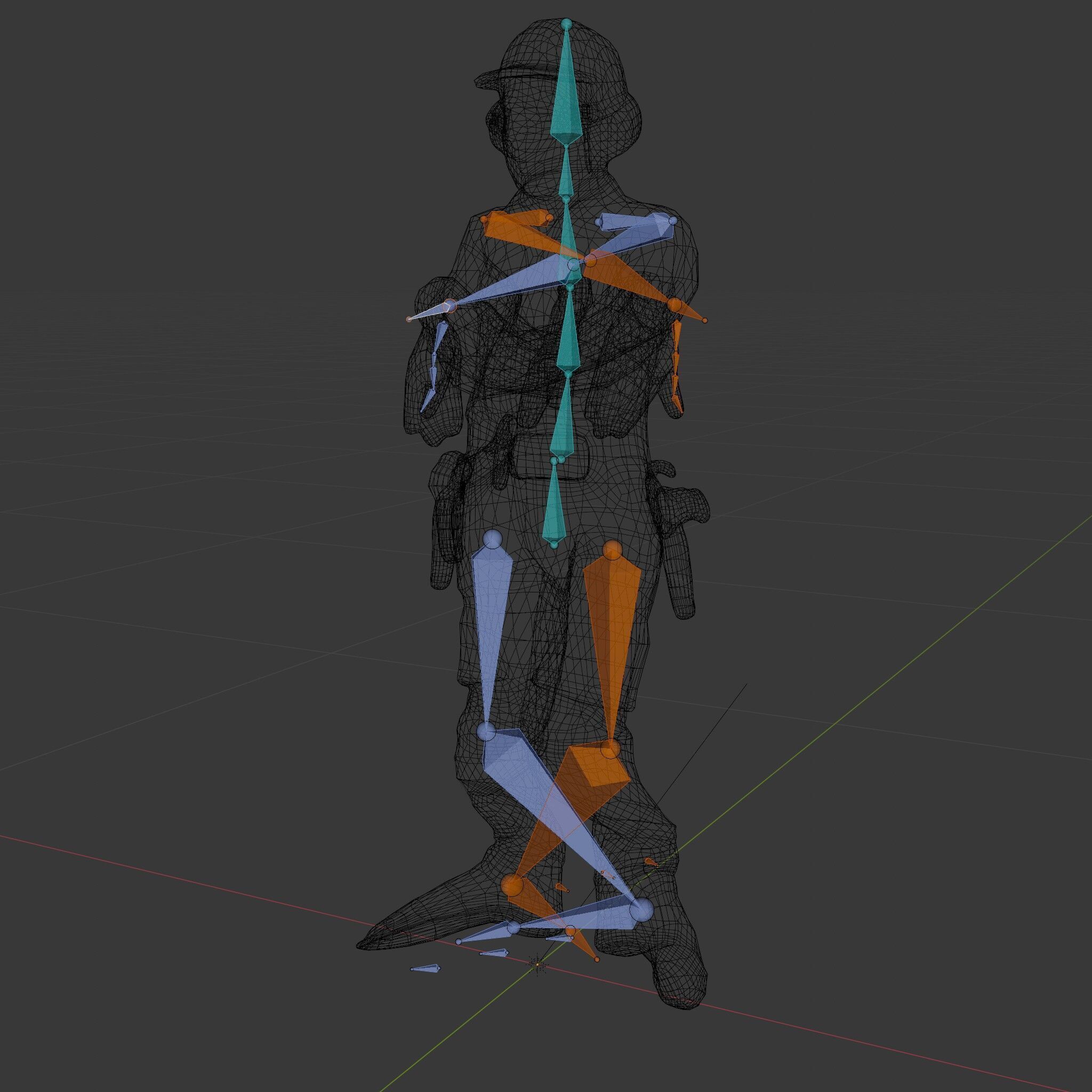 Engineer Character Model Rigged and Animated Low-poly 3D model_6