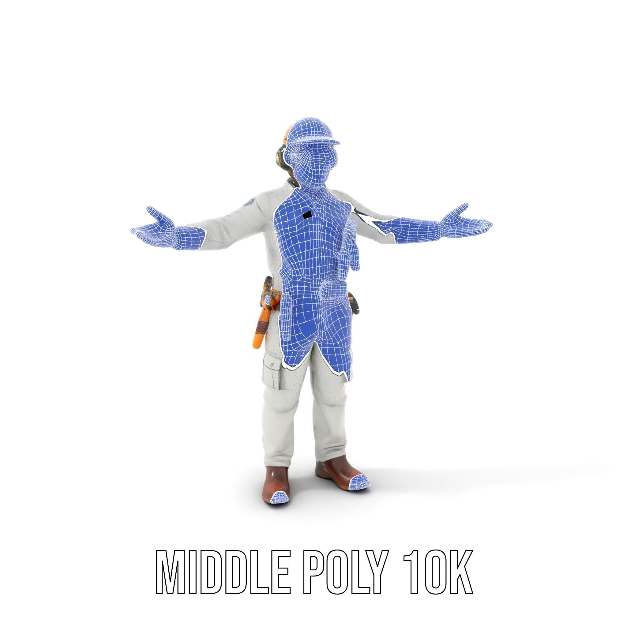 Engineer Character Model Rigged and Animated Low-poly 3D model_32