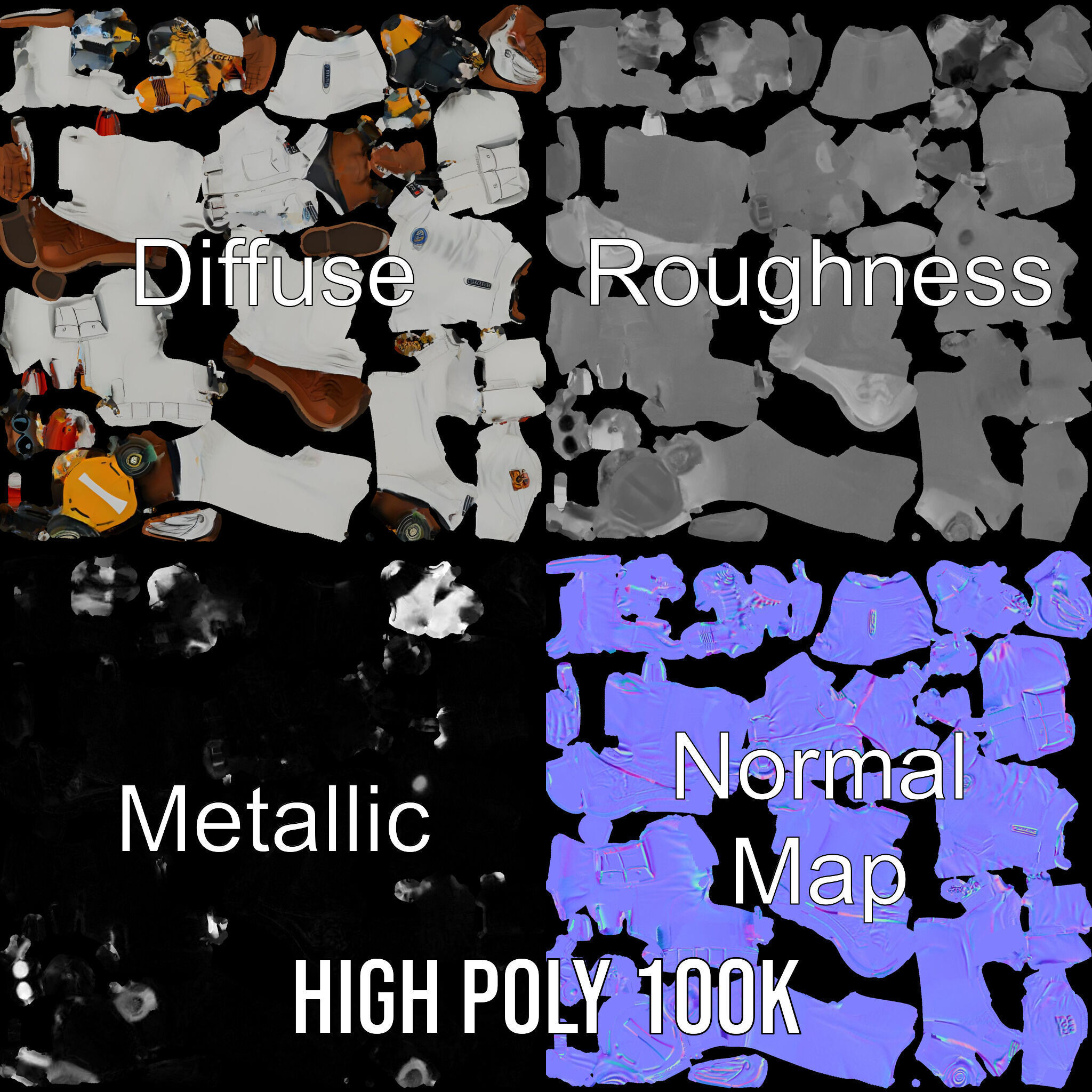 Engineer Character Model Rigged and Animated Low-poly 3D model_3