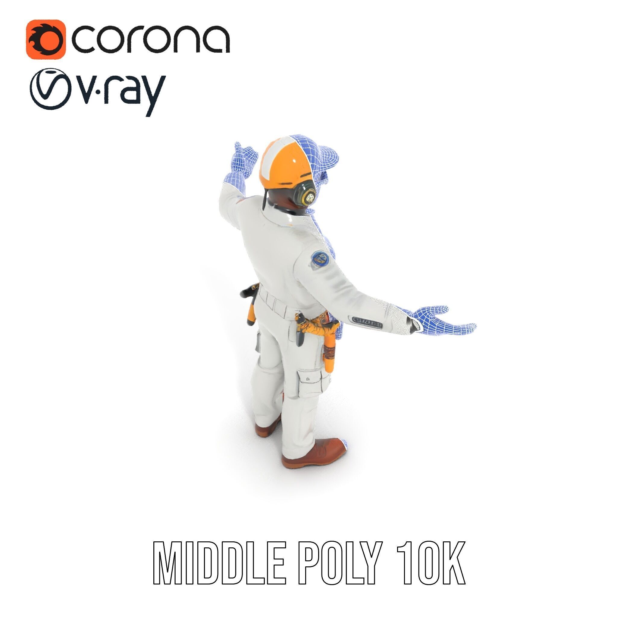 Engineer Character Model Rigged and Animated Low-poly 3D model_26