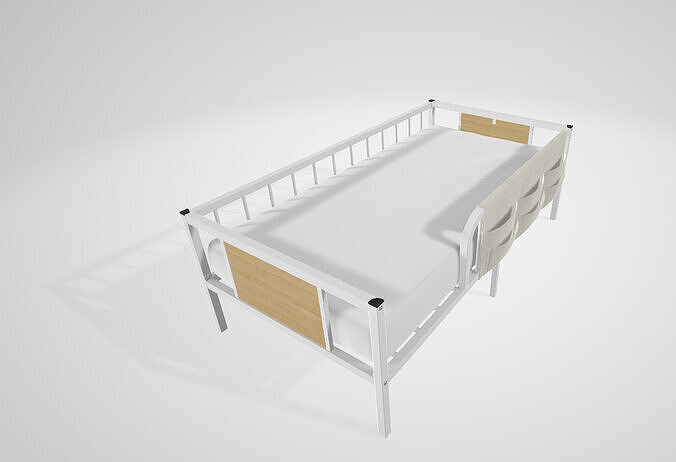 bed folding bed guard rail kids bed Low-poly 3D model