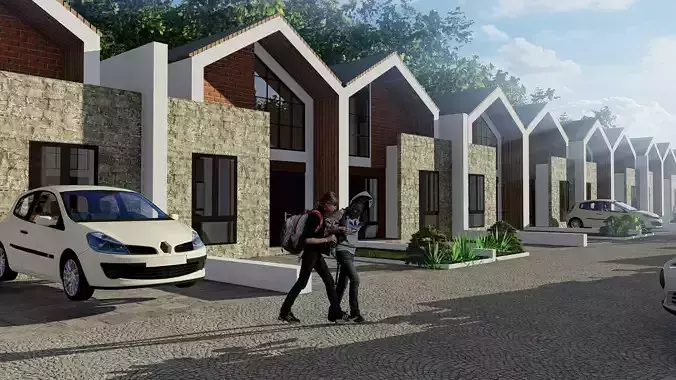 Modern House 6x12m One Storey with Lumion and DWG 3D model