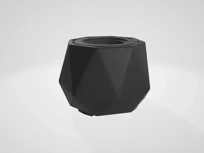 Matte Black Ceramic Geometric Planter Pot for Indoor Plants 