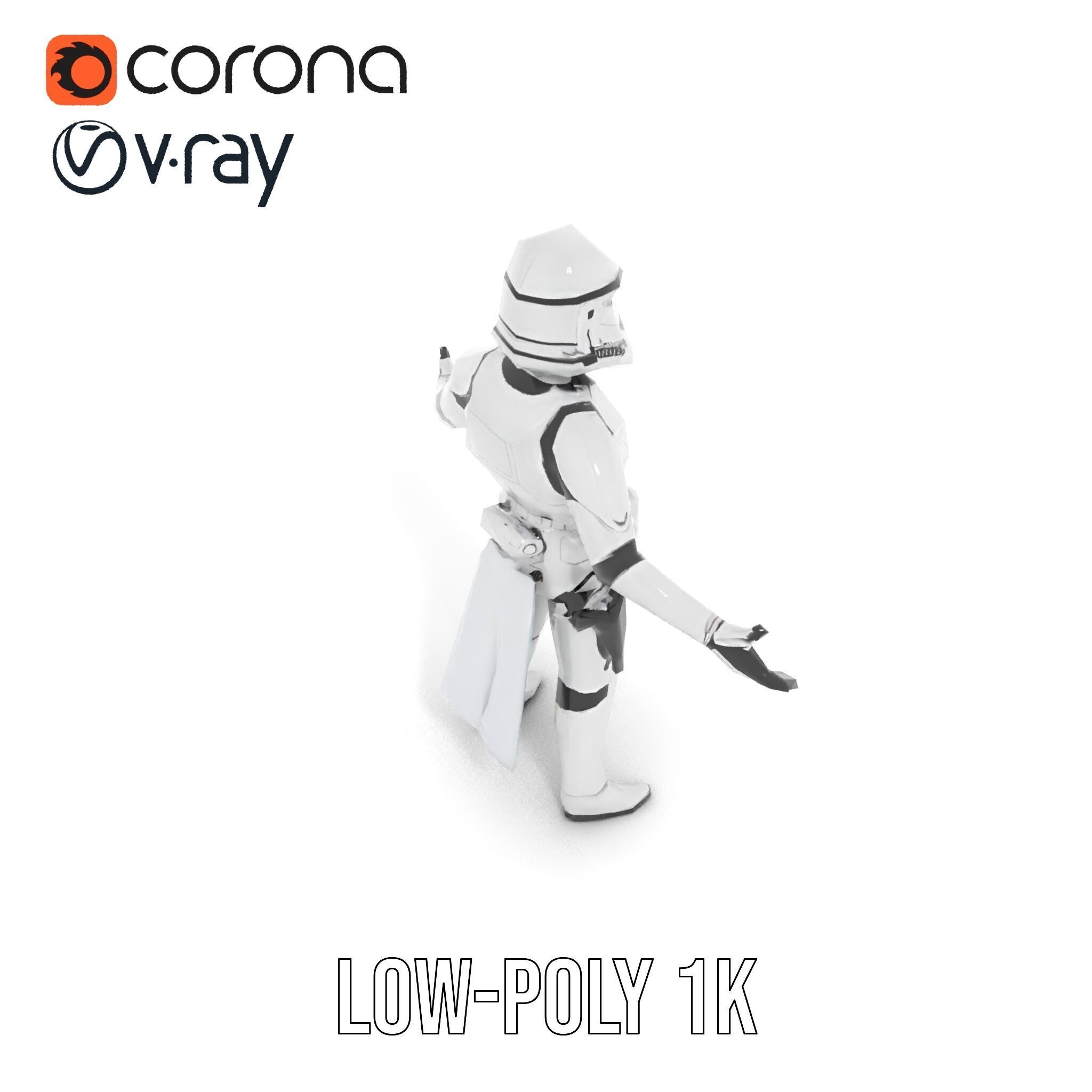 Modified SciFi Soldier Rigged and Animated Character Model Low-poly 3D model_8